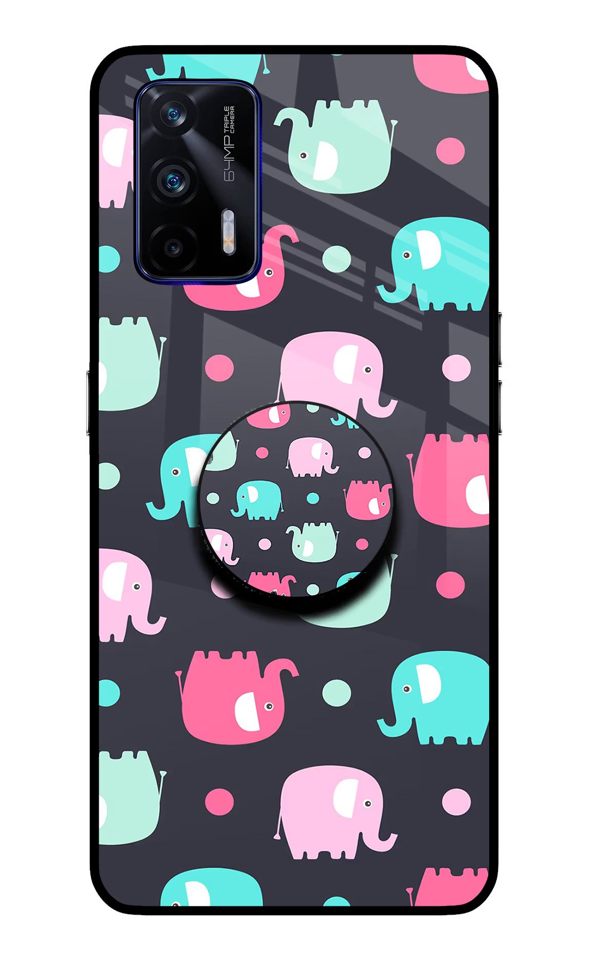 Baby Elephants Realme GT 5G Pop Case - Baby Elephants Realme GT 5G Pop Case by Casekaro Baby Elephants Realme GT 5G Pop Case by Casekaro