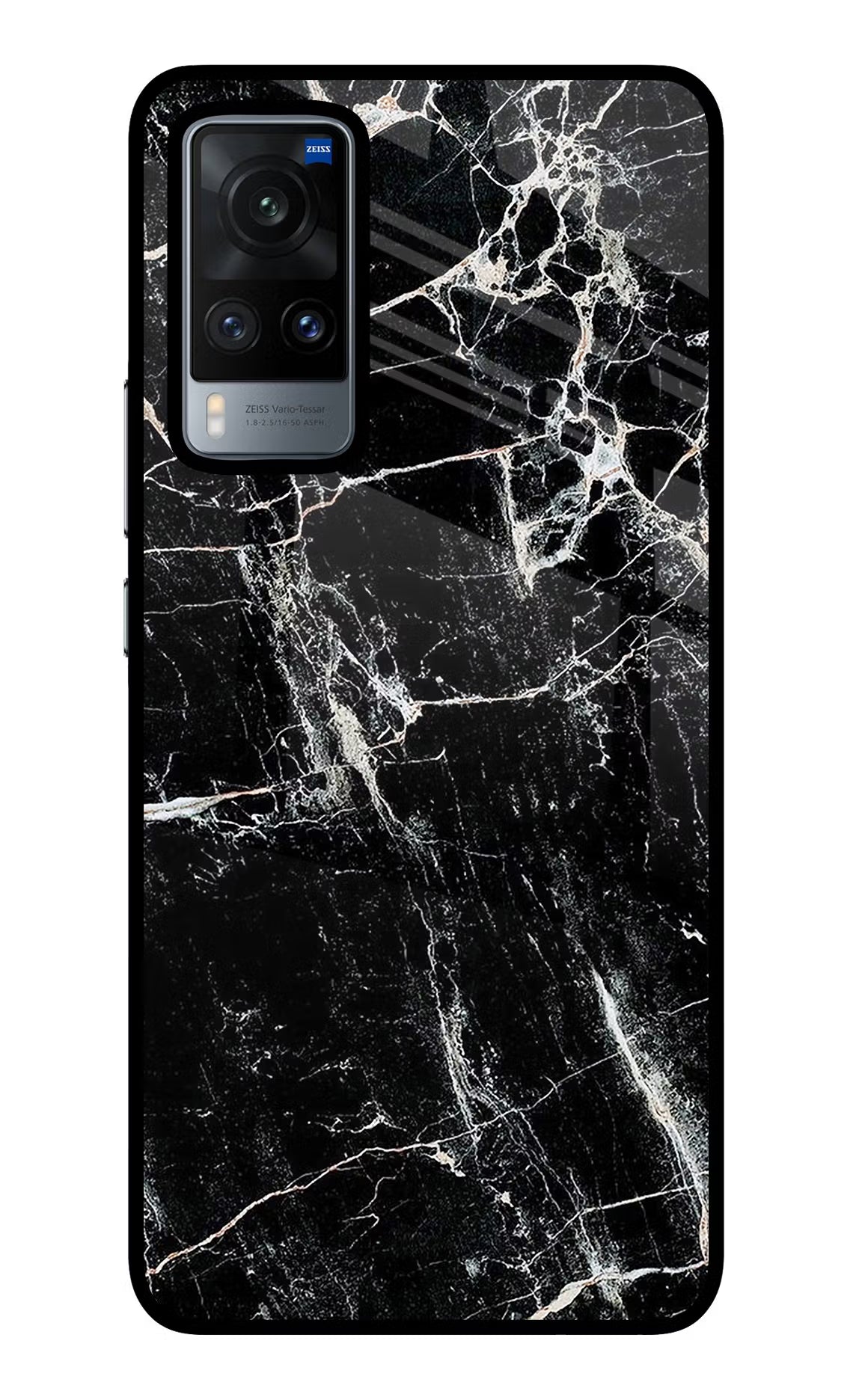 Black Marble Texture Vivo X60 Back Cover - Black Marble Texture Vivo X60 Glass Case Back Cover by Casekaro Black Marble Texture Vivo X60 Glass Case Back Cover by Casekaro