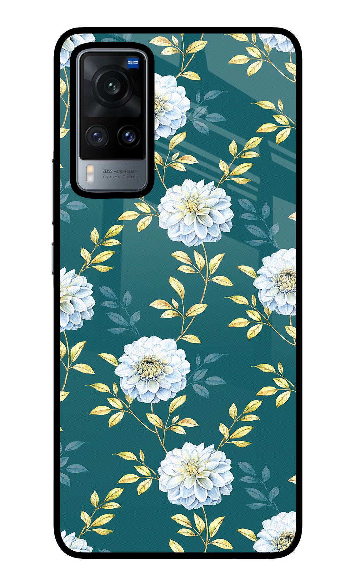 Flowers Vivo X60 Back Cover - Flowers Vivo X60 Glass Case Back Cover by Casekaro Flowers Vivo X60 Glass Case Back Cover by Casekaro