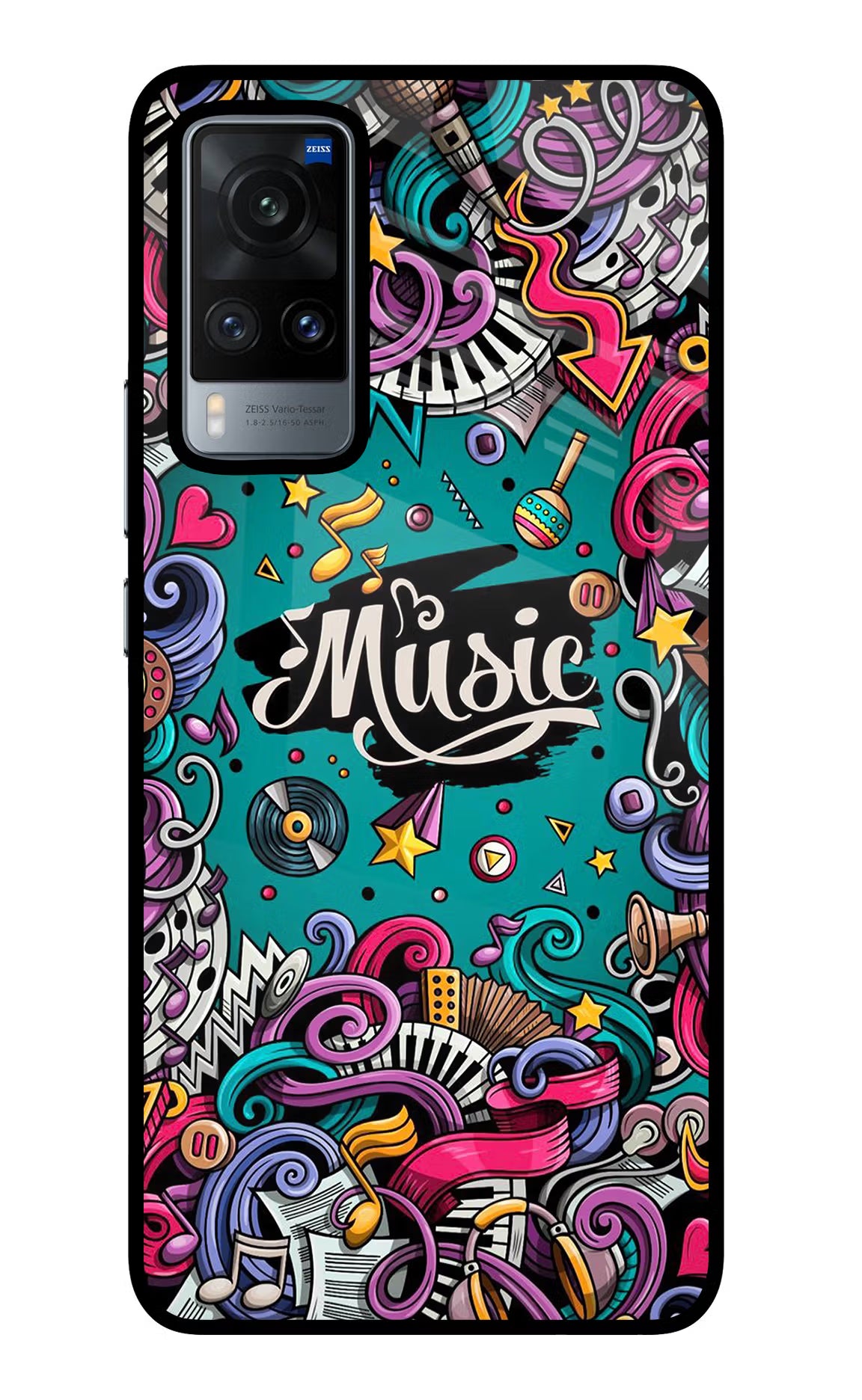 Music Graffiti Vivo X60 Glass Case - Music Graffiti Vivo X60 Glass Case Music Graffiti Vivo X60 Glass Case