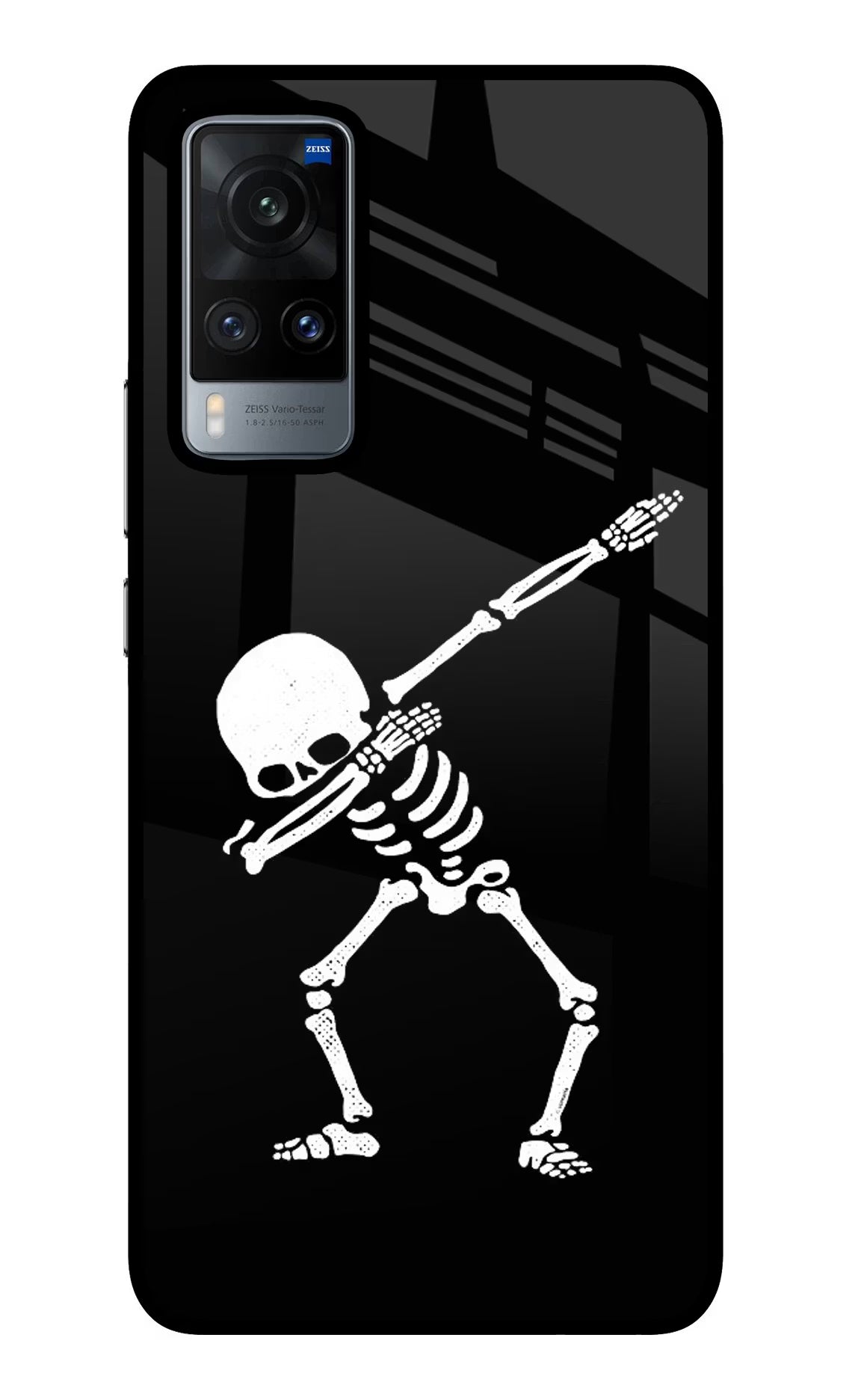 Dabbing Skeleton Art Vivo X60 Glass Case - Dabbing Skeleton Art Vivo X60 Glass Case Dabbing Skeleton Art Vivo X60 Glass Case