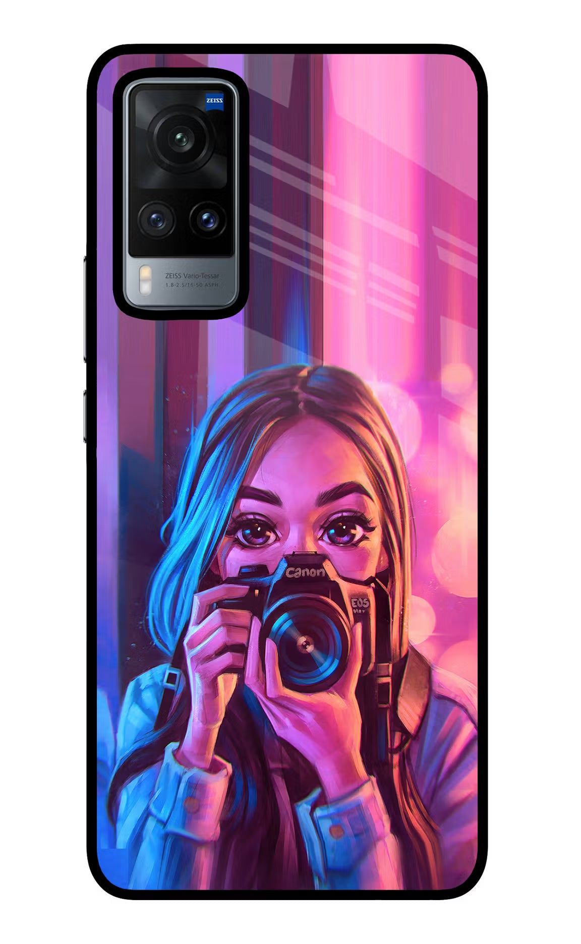 Girl Photographer Vivo X60 Back Cover - Girl Photographer Vivo X60 Glass Case Back Cover by Casekaro Girl Photographer Vivo X60 Glass Case Back Cover by Casekaro