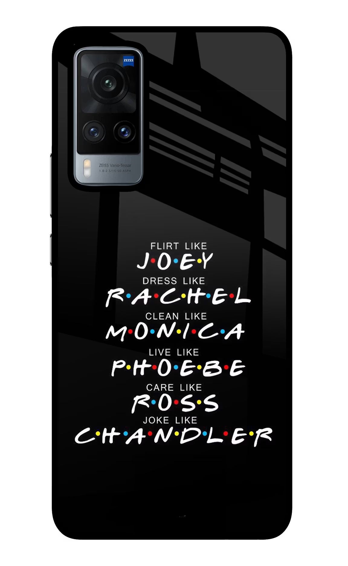FRIENDS Character Vivo X60 Back Cover - FRIENDS Character Vivo X60 Glass Case Back Cover by Casekaro FRIENDS Character Vivo X60 Glass Case Back Cover by Casekaro