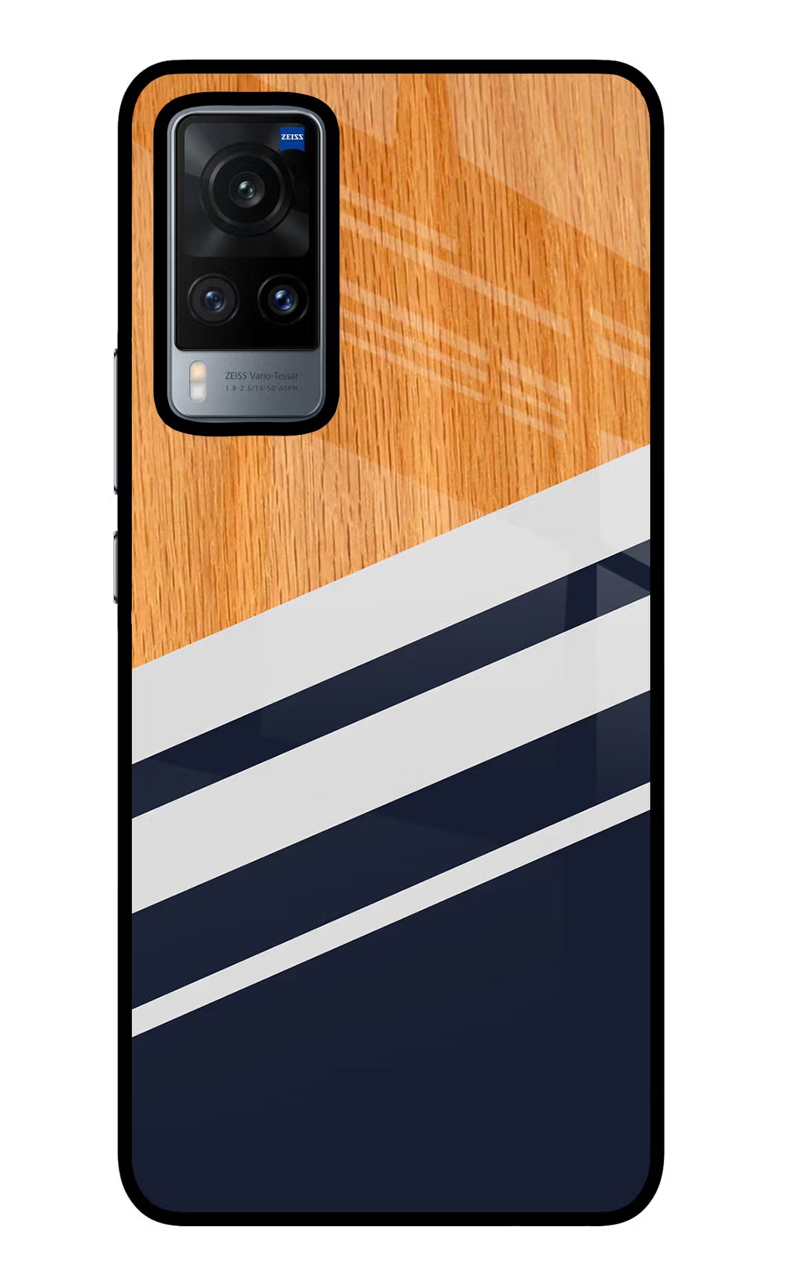 Blue and white wooden Vivo X60 Glass Case - Blue and white wooden Vivo X60 Glass Case Blue and white wooden Vivo X60 Glass Case
