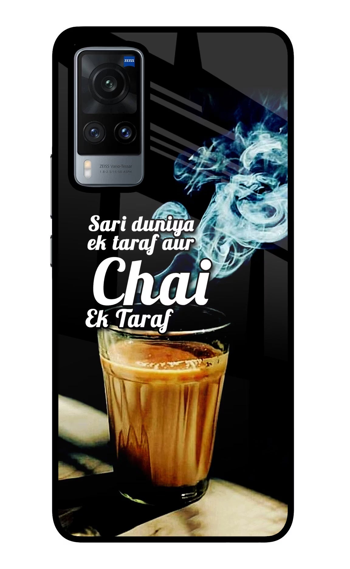 Chai Ek Taraf Quote Vivo X60 Glass Case - Chai Ek Taraf Quote Vivo X60 Glass Case Chai Ek Taraf Quote Vivo X60 Glass Case