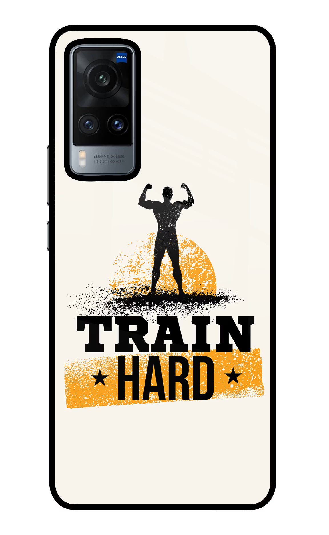 Train Hard Vivo X60 Back Cover - Train Hard Vivo X60 Glass Case Back Cover by Casekaro Train Hard Vivo X60 Glass Case Back Cover by Casekaro