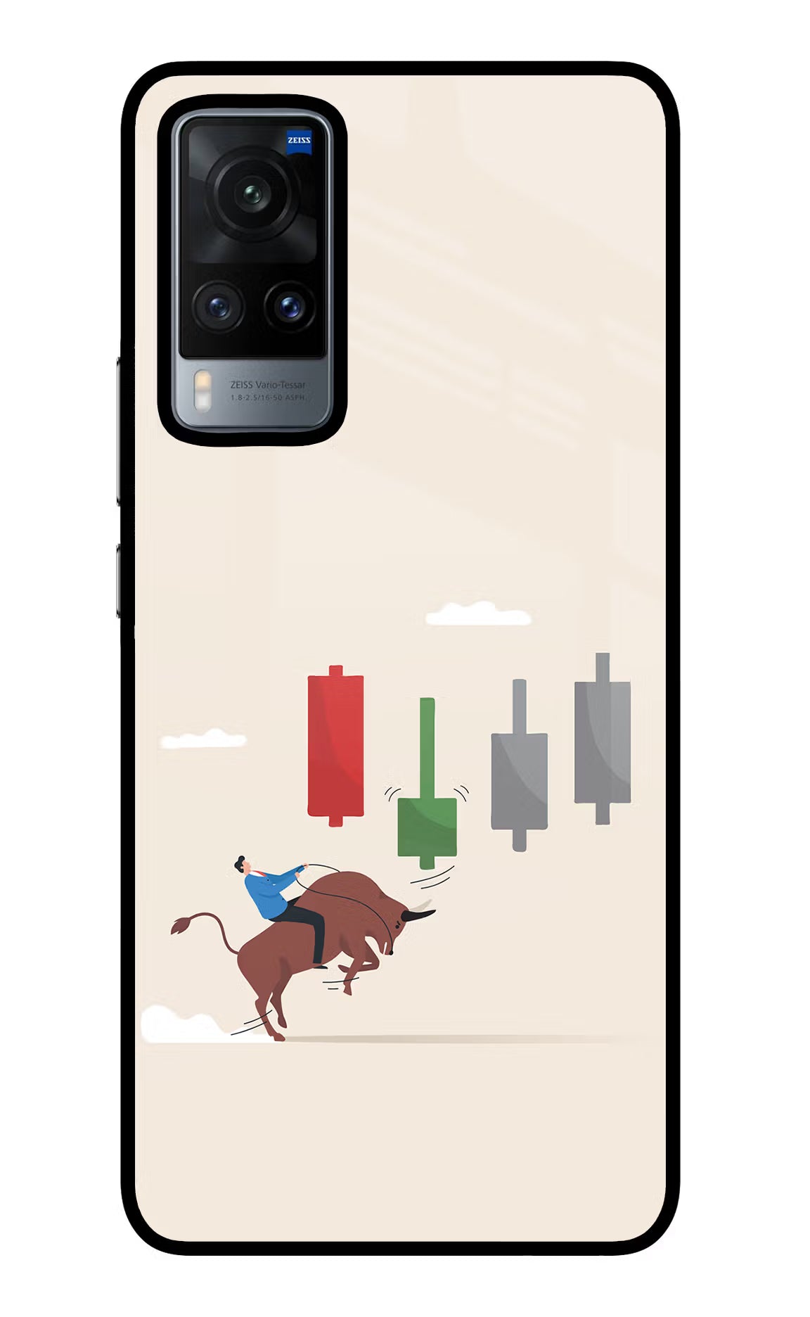 Bull Trading Momentum Vivo X60 Back Cover - Bull Trading Momentum Vivo X60 Glass Case Back Cover by Casekaro Bull Trading Momentum Vivo X60 Glass Case Back Cover by Casekaro