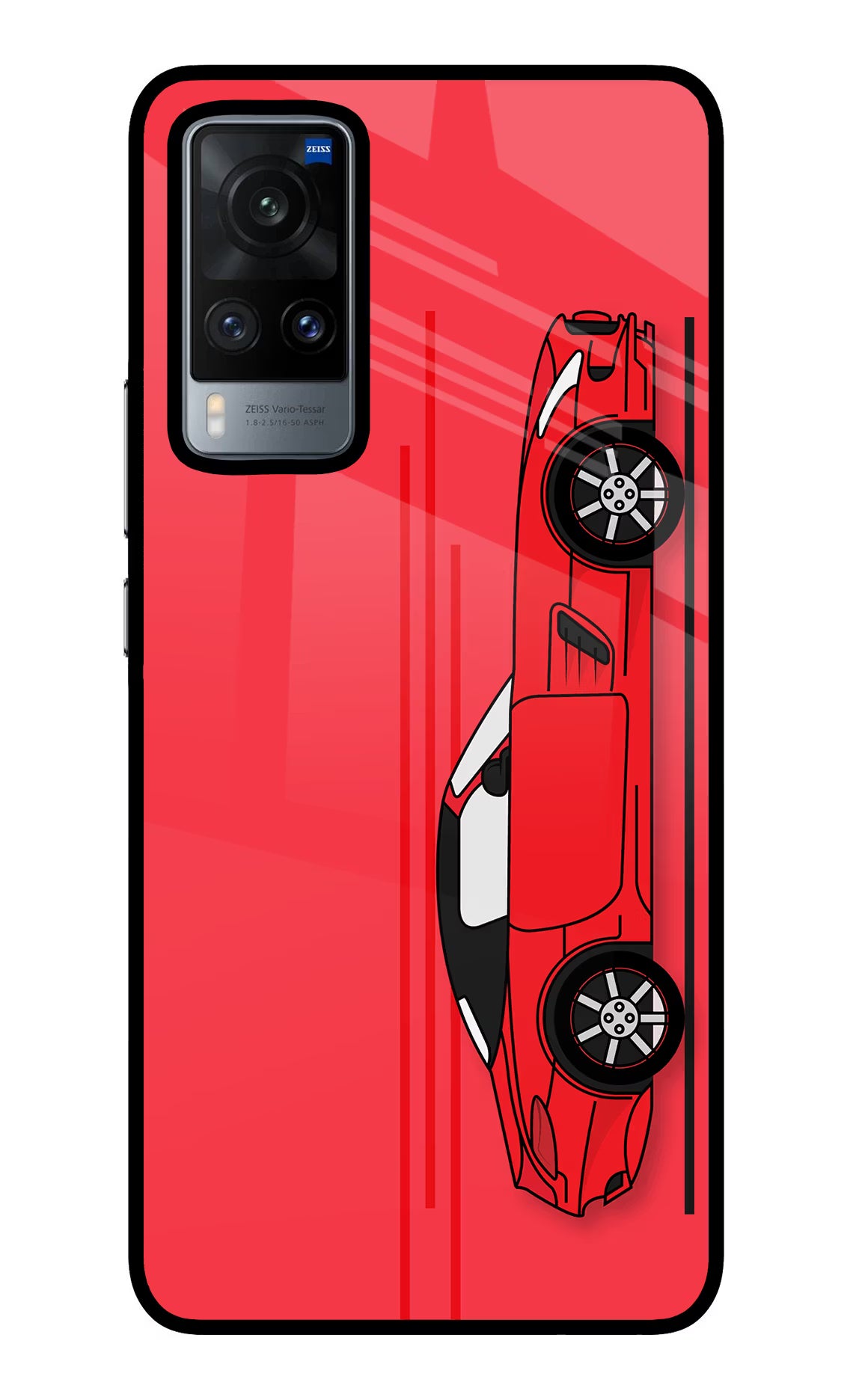 Red Velocity Vivo X60 Back Cover - Red Velocity Vivo X60 Glass Case Back Cover by Casekaro Red Velocity Vivo X60 Glass Case Back Cover by Casekaro