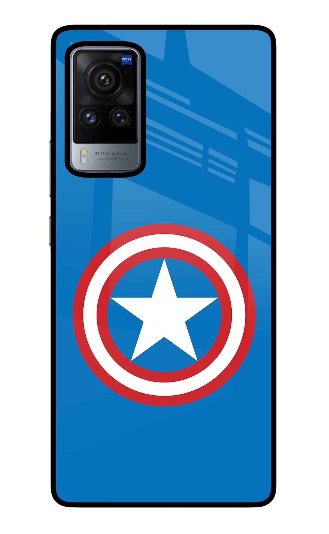 Captain America Logo Vivo X60 Pro Back Cover - Captain America Logo Vivo X60 Pro Glass Case Back Cover by Casekaro Captain America Logo Vivo X60 Pro Glass Case Back Cover by Casekaro