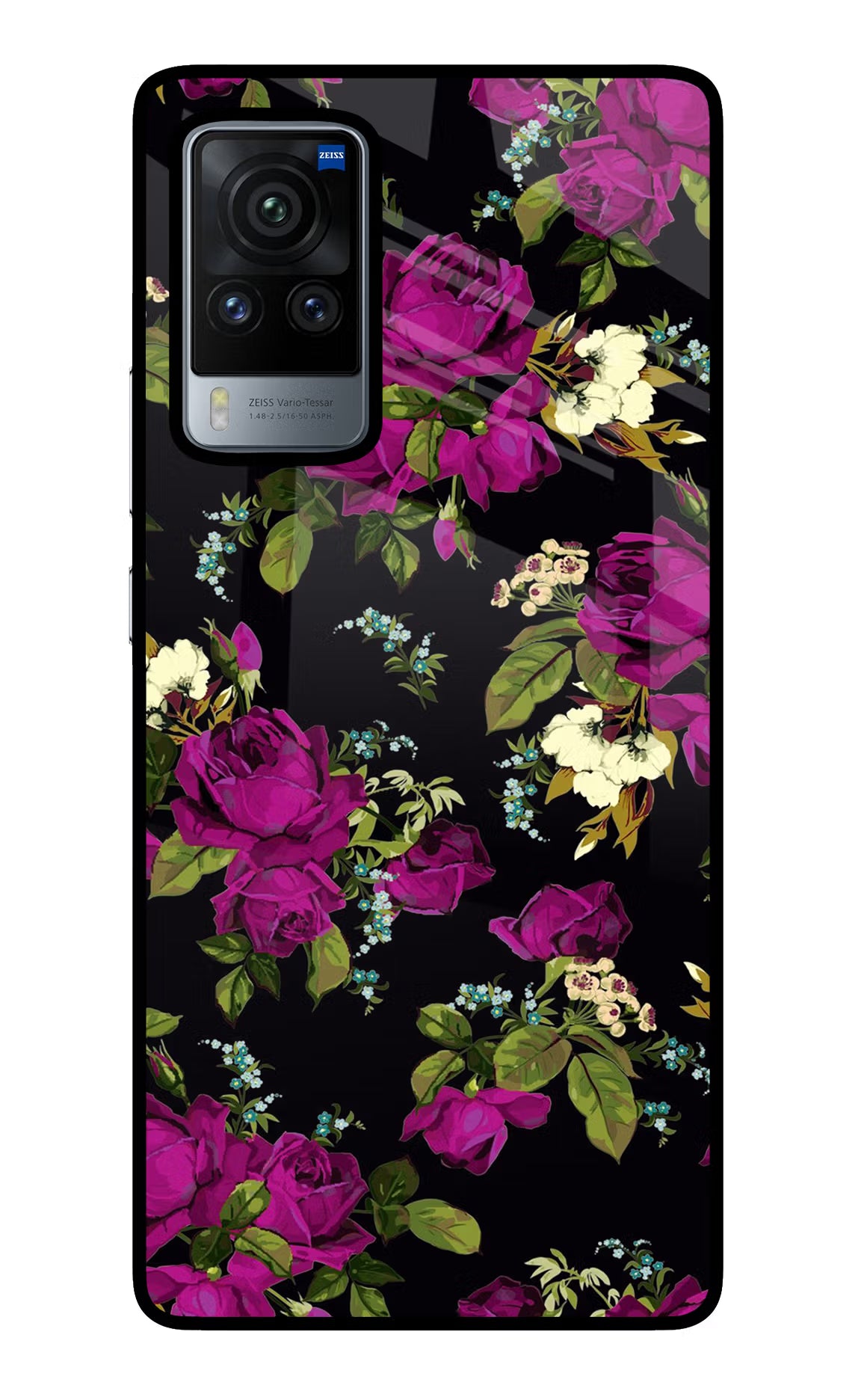 Flowers Vivo X60 Pro Back Cover - Flowers Vivo X60 Pro Glass Case Back Cover by Casekaro Flowers Vivo X60 Pro Glass Case Back Cover by Casekaro