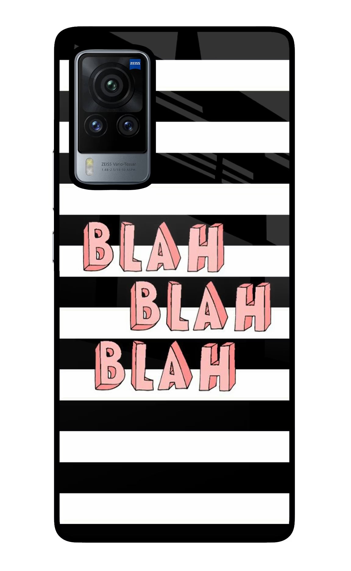Blah Blah Blah Vivo X60 Pro Back Cover - Blah Blah Blah Vivo X60 Pro Glass Case Back Cover by Casekaro Blah Blah Blah Vivo X60 Pro Glass Case Back Cover by Casekaro