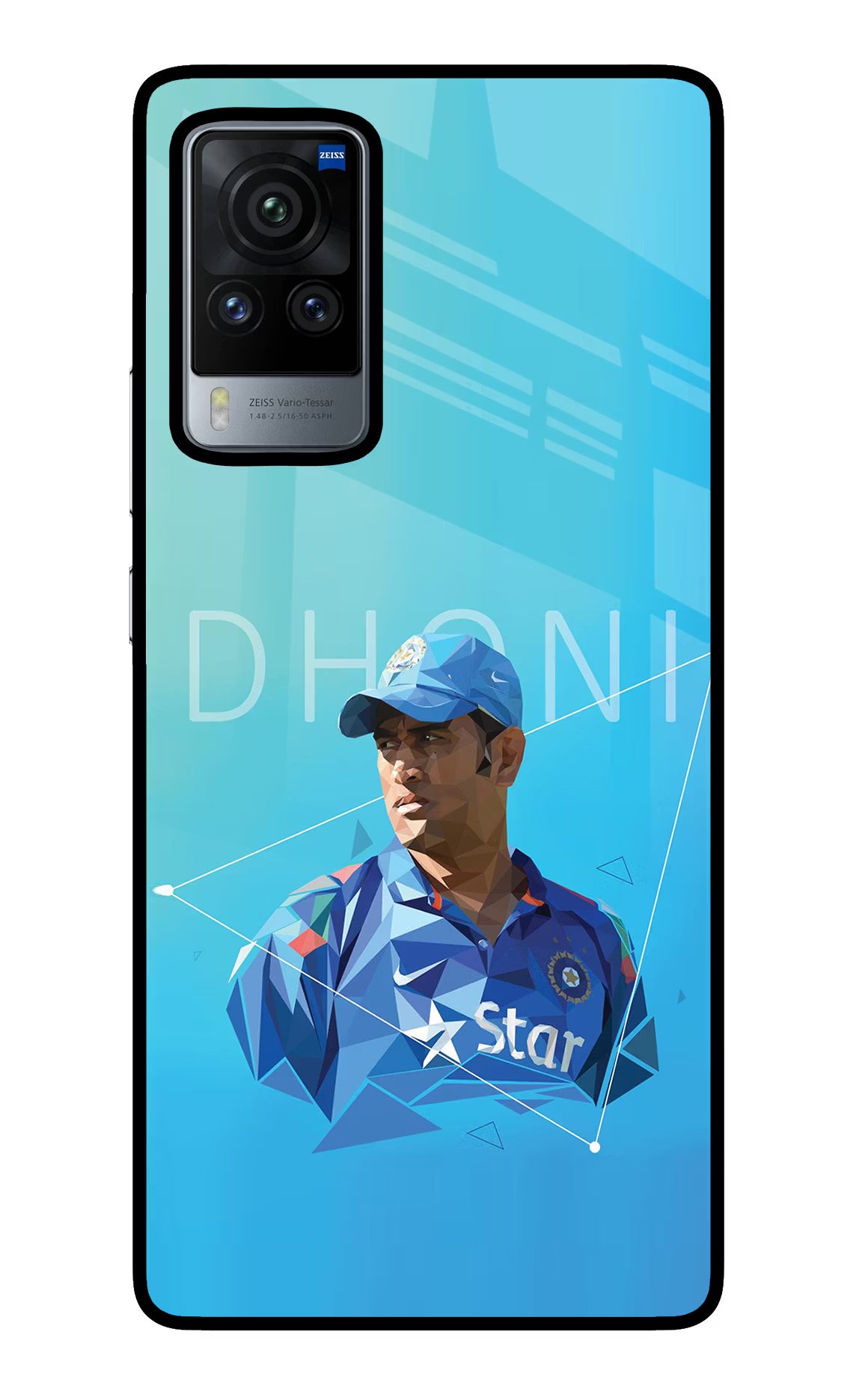 Dhoni Artwork Vivo X60 Pro Back Cover - Dhoni Artwork Vivo X60 Pro Glass Case Back Cover by Casekaro Dhoni Artwork Vivo X60 Pro Glass Case Back Cover by Casekaro