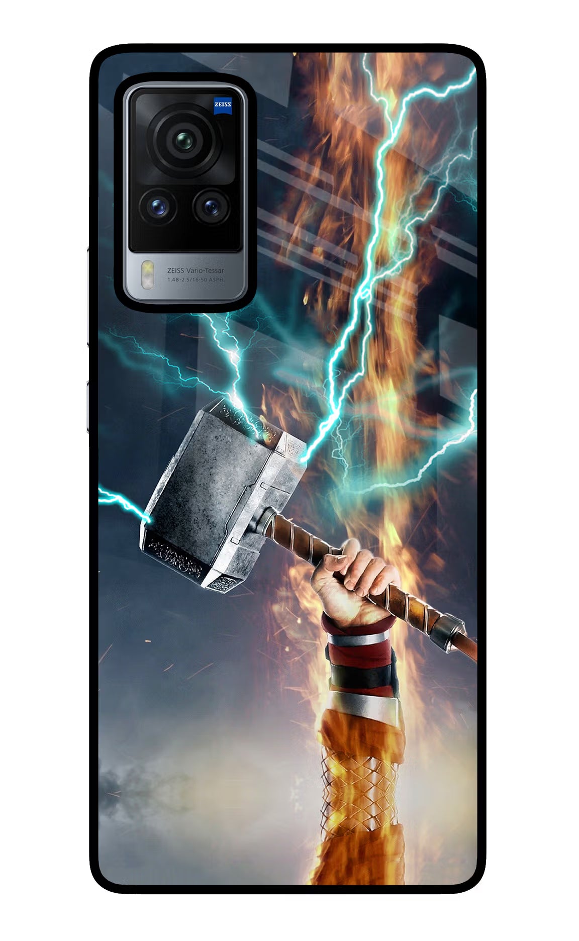 Thor Hammer Mjolnir Vivo X60 Pro Back Cover - Thor Hammer Mjolnir Vivo X60 Pro Glass Case Back Cover by Casekaro Thor Hammer Mjolnir Vivo X60 Pro Glass Case Back Cover by Casekaro