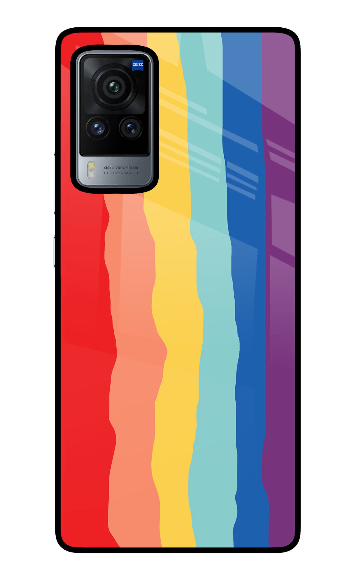 Rainbow Vivo X60 Pro Back Cover - Rainbow Vivo X60 Pro Glass Case Back Cover by Casekaro Rainbow Vivo X60 Pro Glass Case Back Cover by Casekaro