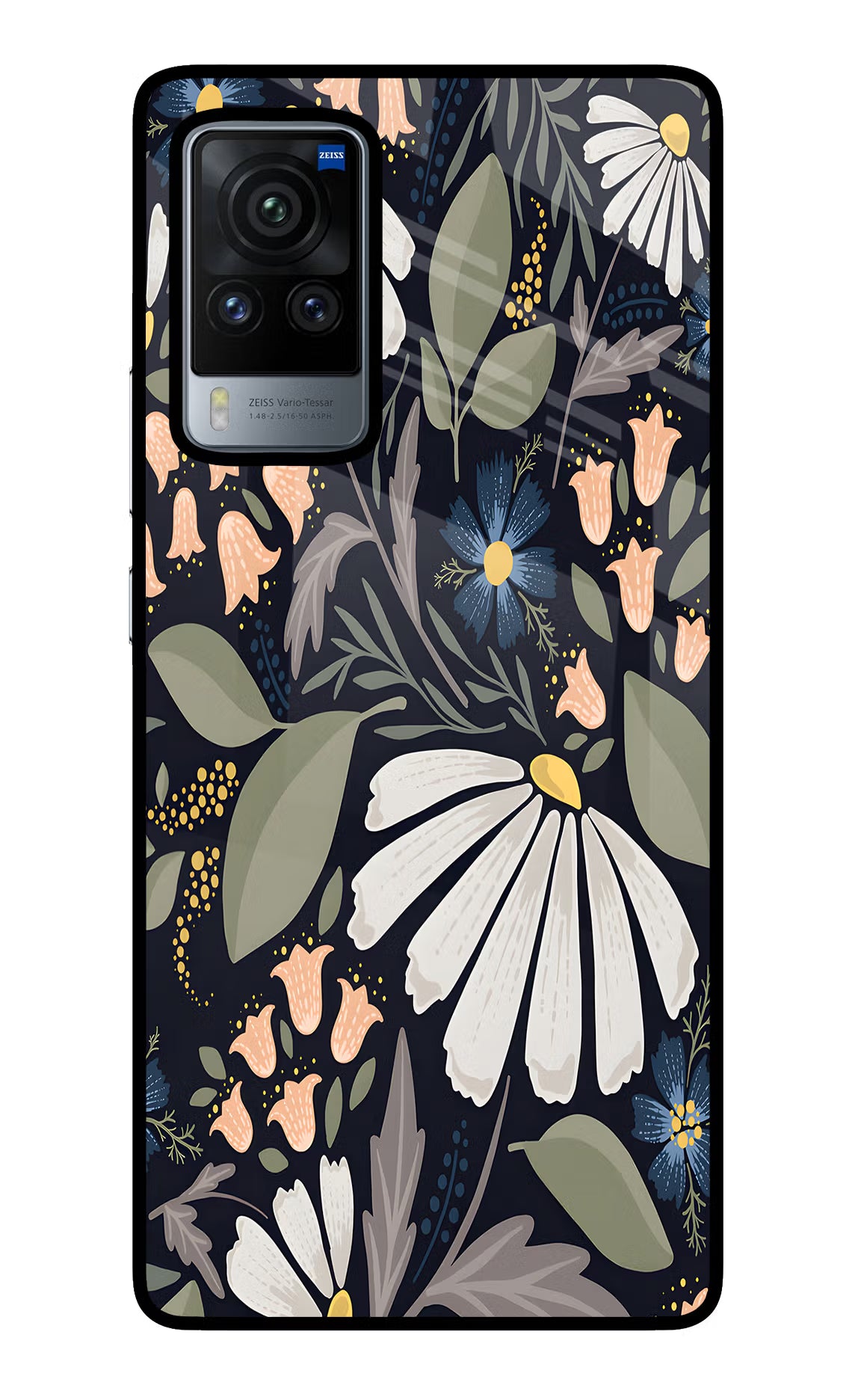 Flowers Art Vivo X60 Pro Glass Case - Flowers Art Vivo X60 Pro Glass Case Flowers Art Vivo X60 Pro Glass Case