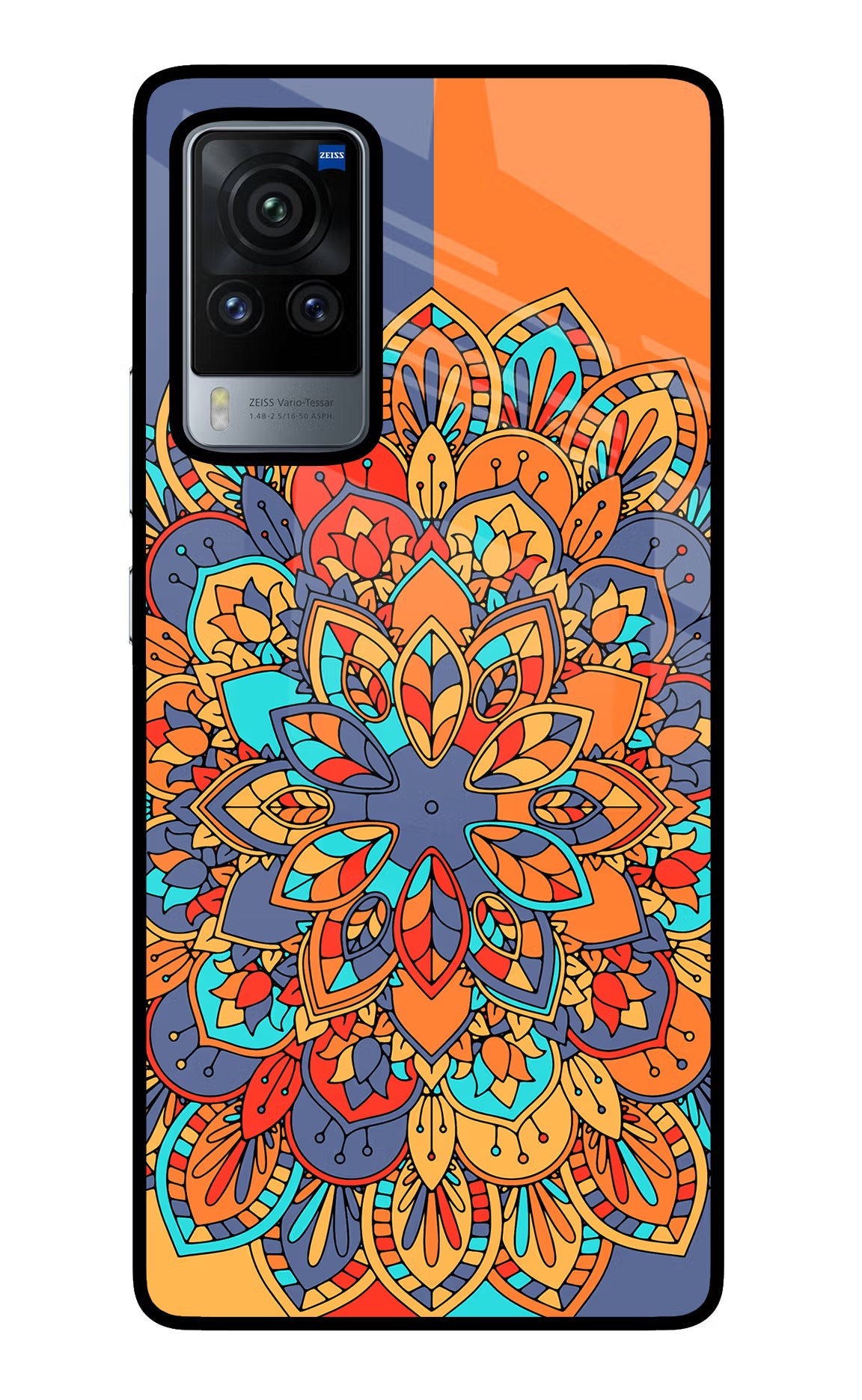 Color Mandala Vivo X60 Pro Back Cover - Color Mandala Vivo X60 Pro Glass Case Back Cover by Casekaro Color Mandala Vivo X60 Pro Glass Case Back Cover by Casekaro