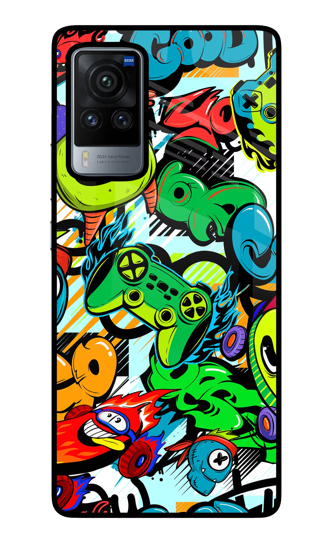 Game Doodle Vivo X60 Pro Back Cover - Game Doodle Vivo X60 Pro Glass Case Back Cover by Casekaro Game Doodle Vivo X60 Pro Glass Case Back Cover by Casekaro