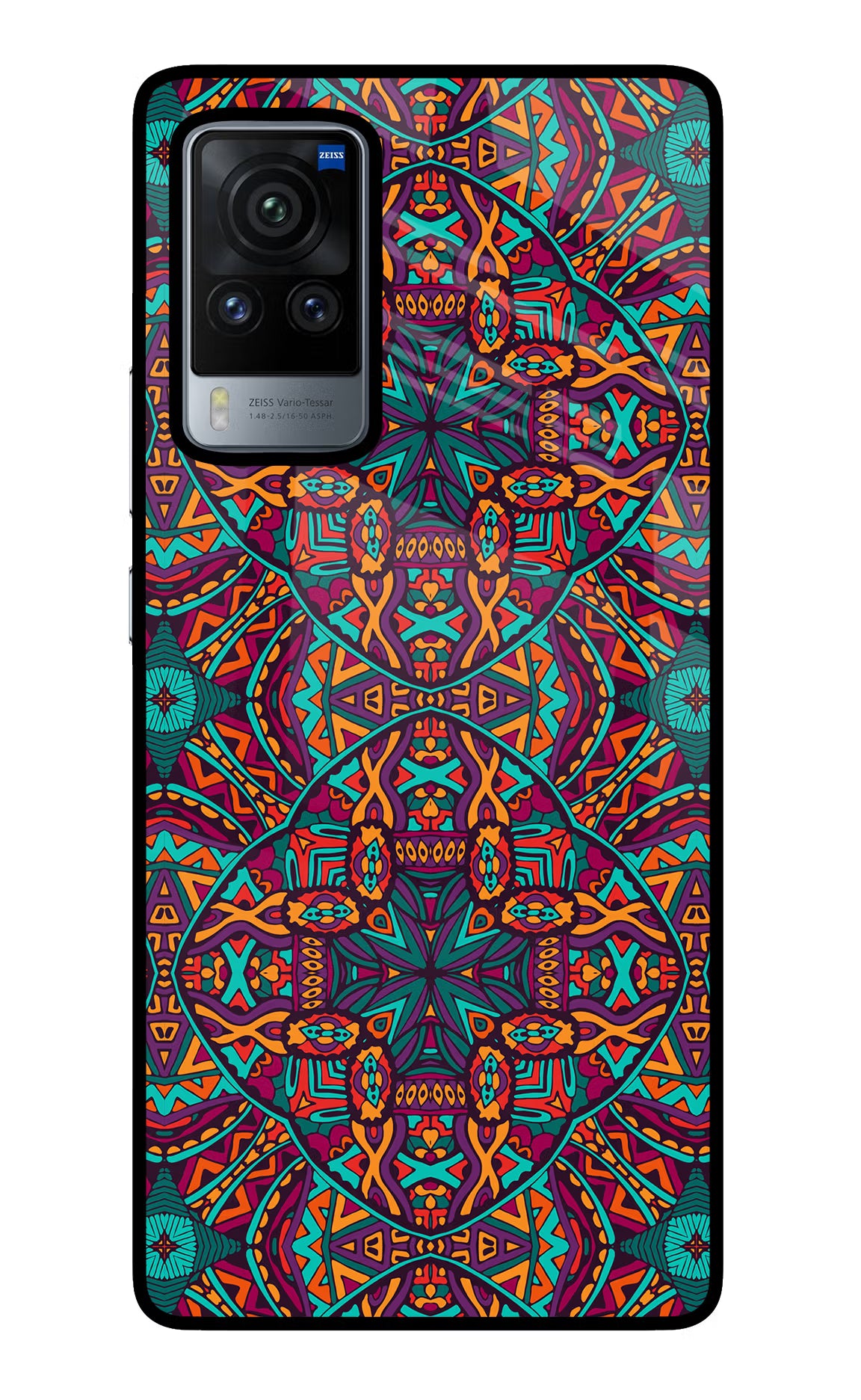 Colour Mandala Vivo X60 Pro Back Cover - Colour Mandala Vivo X60 Pro Glass Case Back Cover by Casekaro Colour Mandala Vivo X60 Pro Glass Case Back Cover by Casekaro