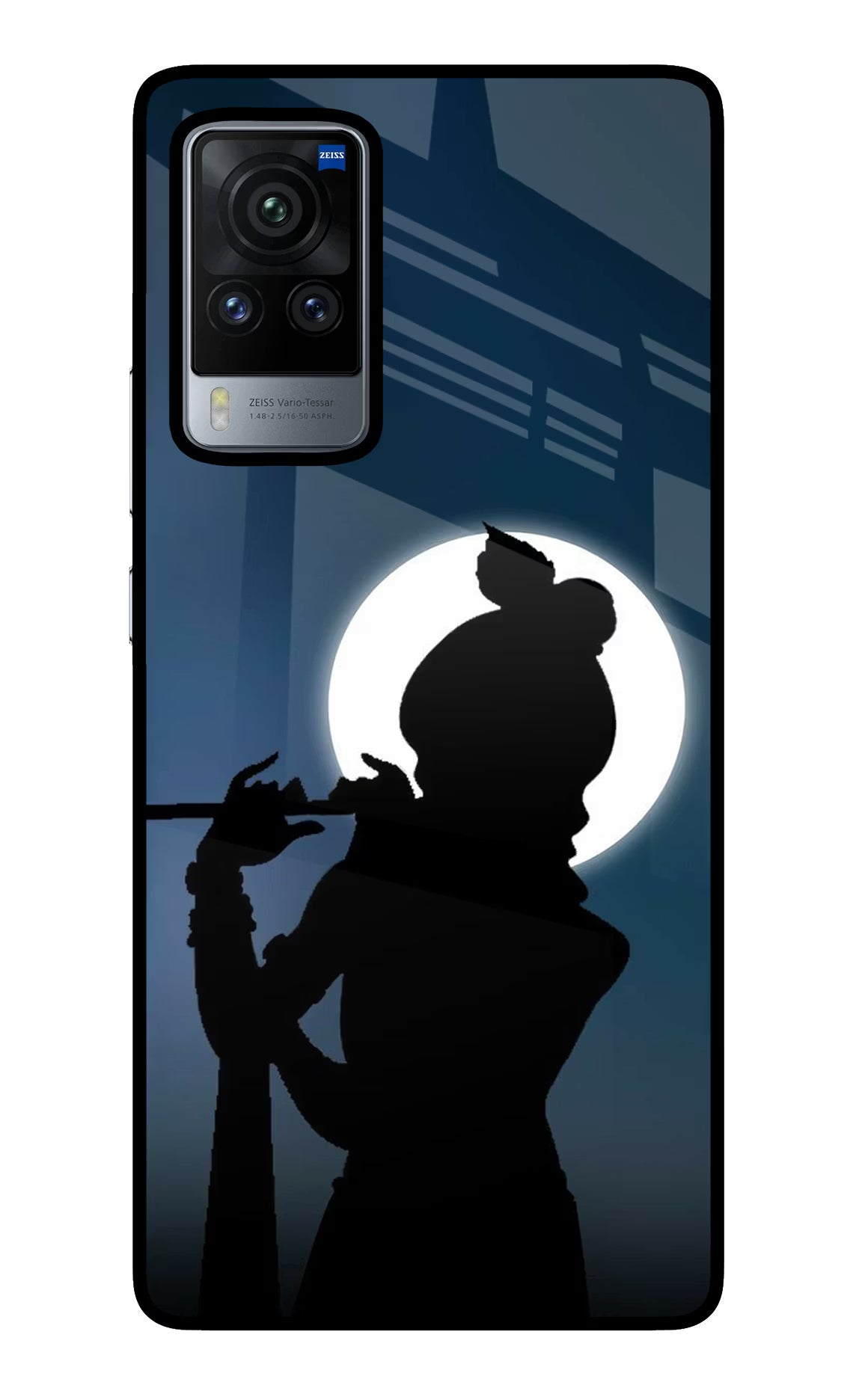 Shri Krishna Silhouette Vivo X60 Pro Back Cover - Shri Krishna Silhouette Vivo X60 Pro Glass Case Back Cover by Casekaro Shri Krishna Silhouette Vivo X60 Pro Glass Case Back Cover by Casekaro