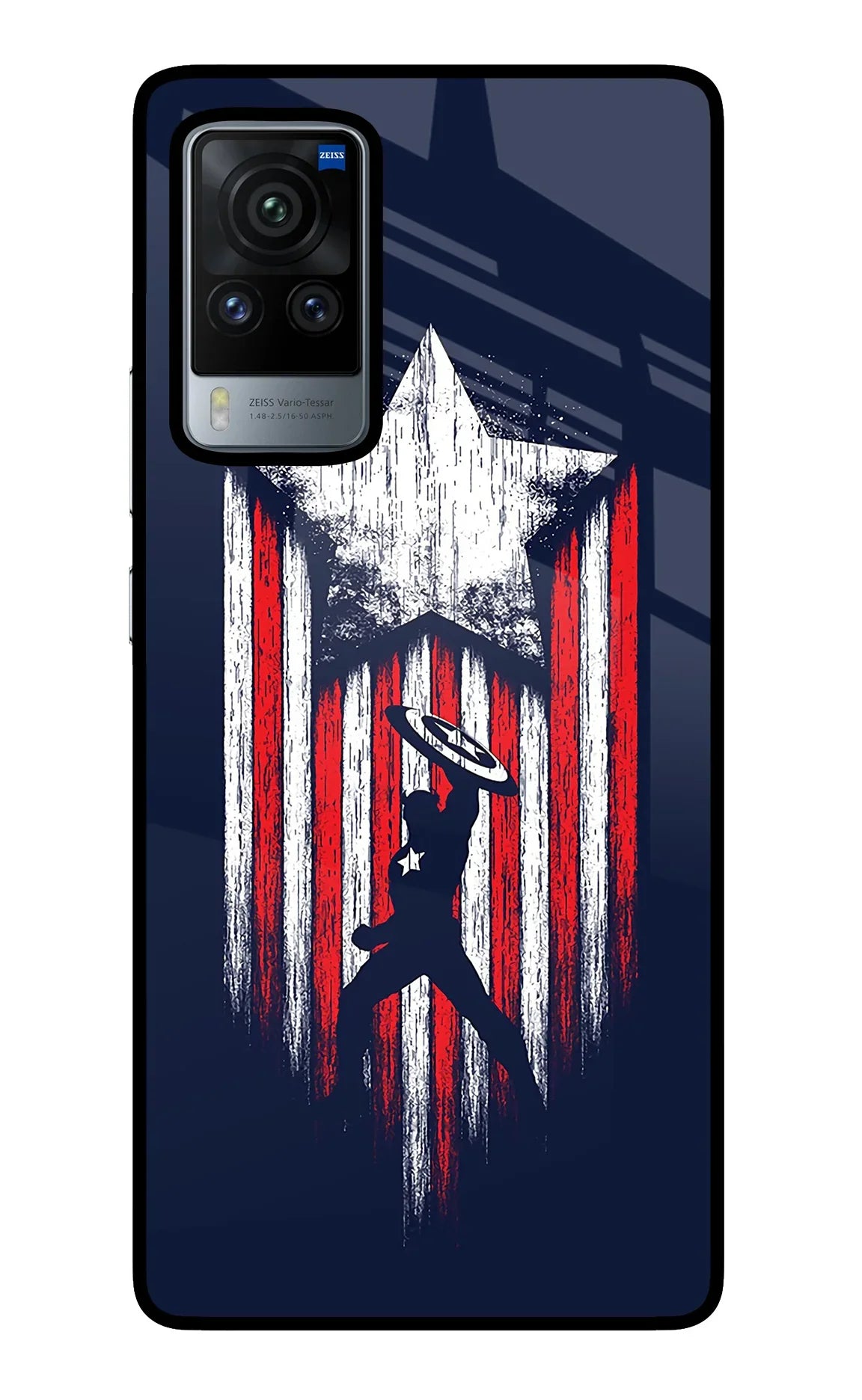 Captain America Marvel Art Vivo X60 Pro Glass Case - Captain America Marvel Art Vivo X60 Pro Glass Case Captain America Marvel Art Vivo X60 Pro Glass Case