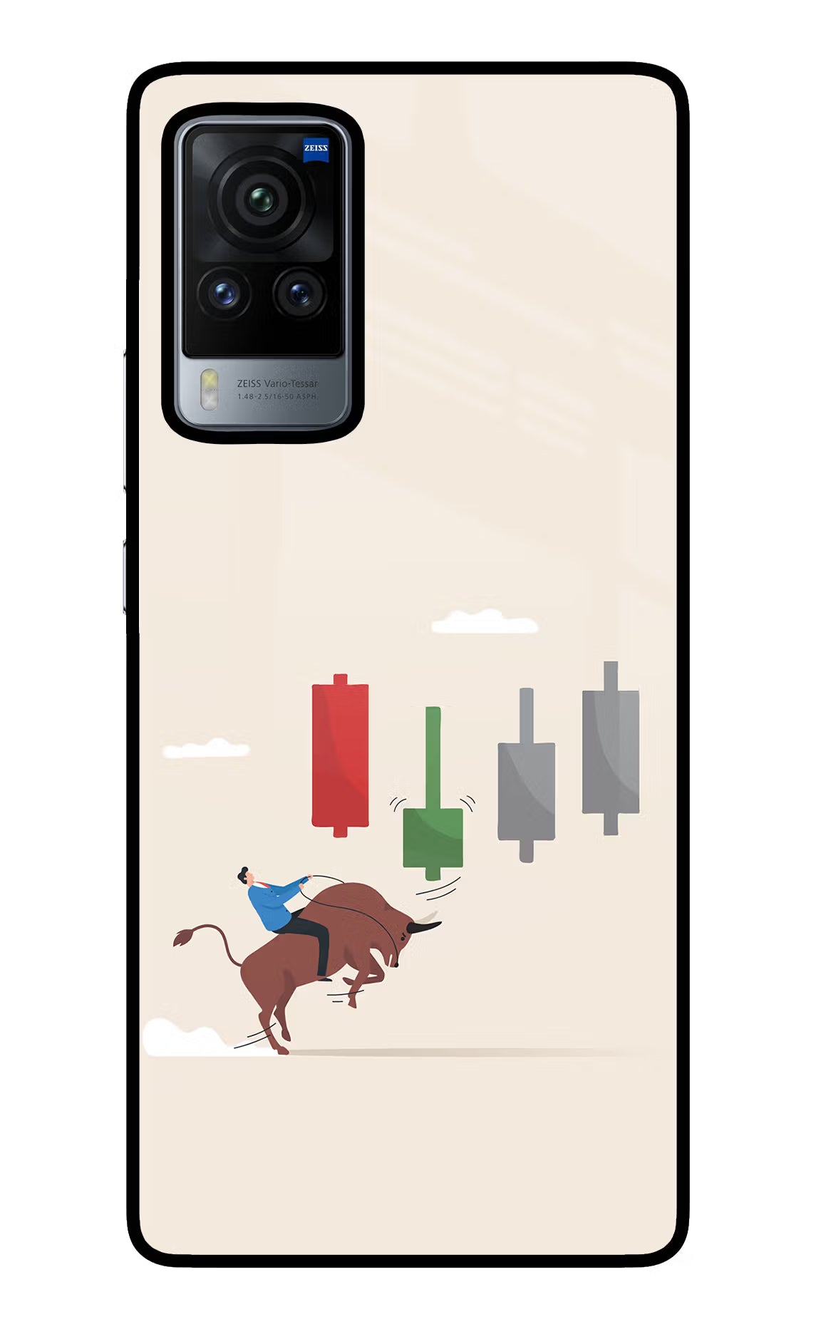 Bull Trading Momentum Vivo X60 Pro Back Cover - Bull Trading Momentum Vivo X60 Pro Glass Case Back Cover by Casekaro Bull Trading Momentum Vivo X60 Pro Glass Case Back Cover by Casekaro