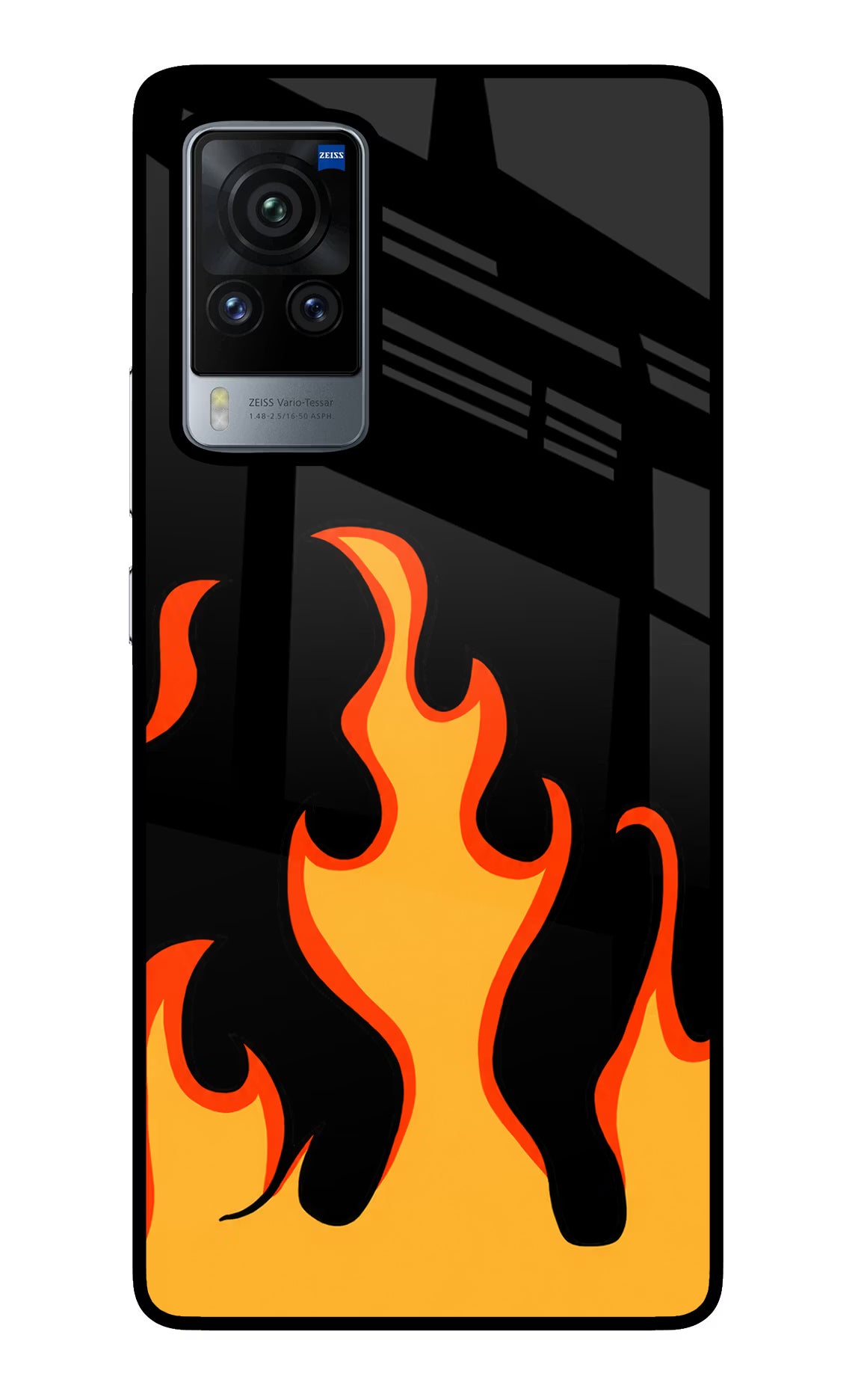 Fired Up – Black Vivo X60 Pro Back Cover - Fired Up – Black Vivo X60 Pro Glass Case Back Cover by Casekaro Fired Up – Black Vivo X60 Pro Glass Case Back Cover by Casekaro