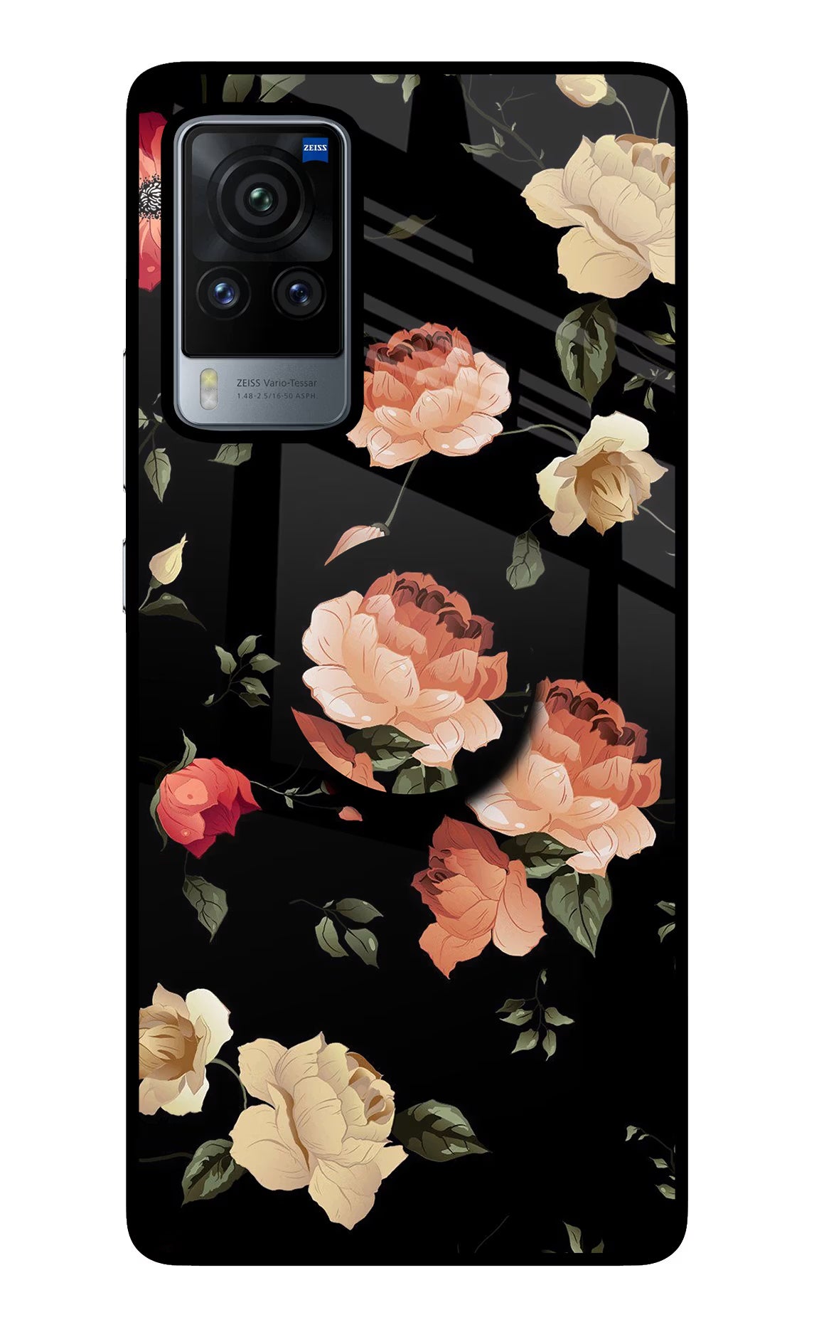Flowers Vivo X60 Pro Glass Case - Flowers Vivo X60 Pro Glass Case Flowers Vivo X60 Pro Glass Case
