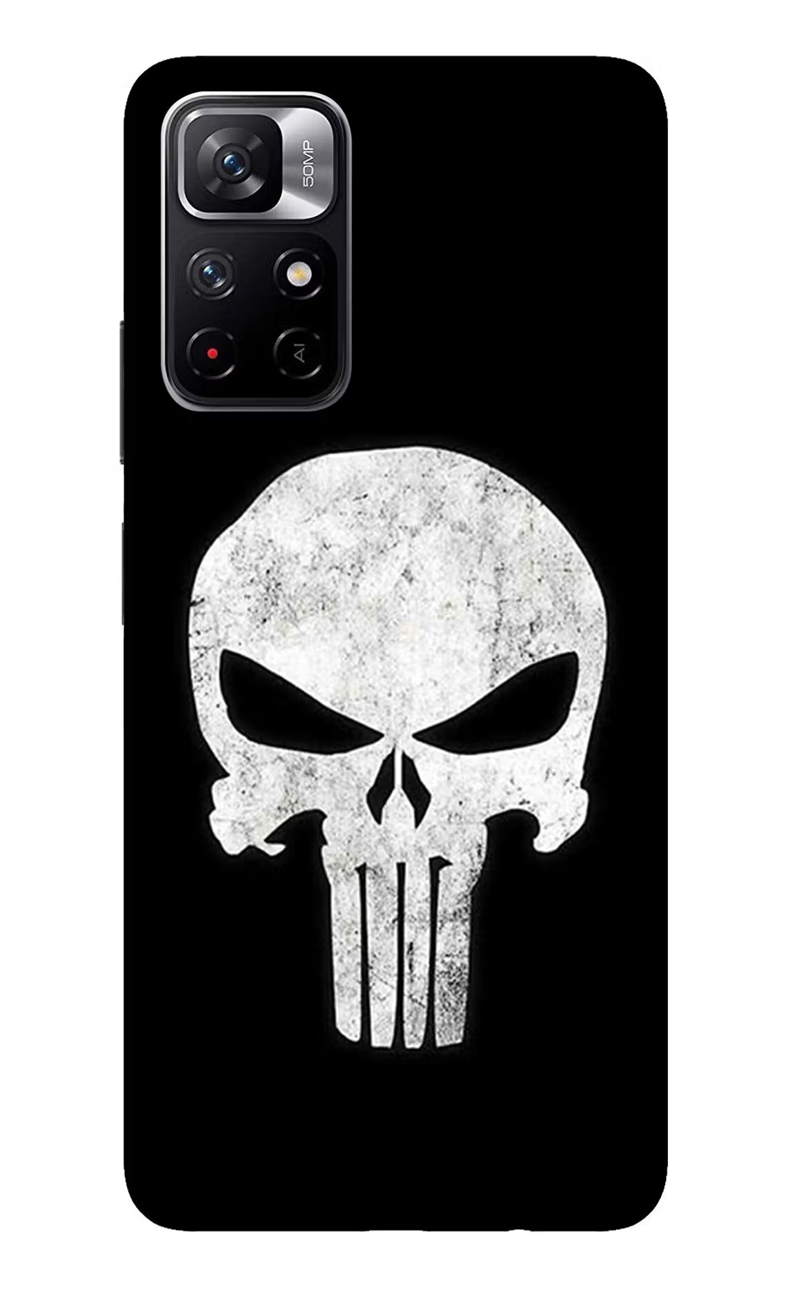 Punisher Skull Redmi Note 11T 5G Back Cover - Punisher Skull Redmi Note 11T 5G Glass Case Back Cover by Casekaro Punisher Skull Redmi Note 11T 5G Glass Case Back Cover by Casekaro