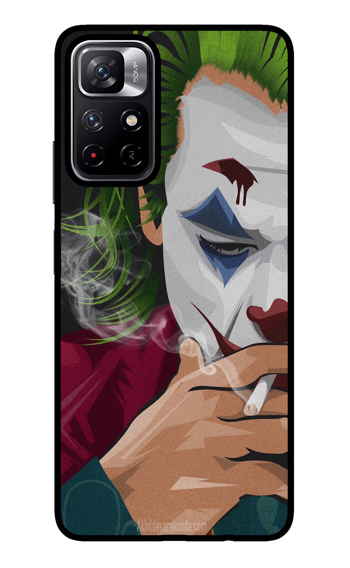 Joker Smoking Redmi Note 11T 5G Back Cover - Joker Smoking Redmi Note 11T 5G Glass Case Back Cover by Casekaro Joker Smoking Redmi Note 11T 5G Glass Case Back Cover by Casekaro