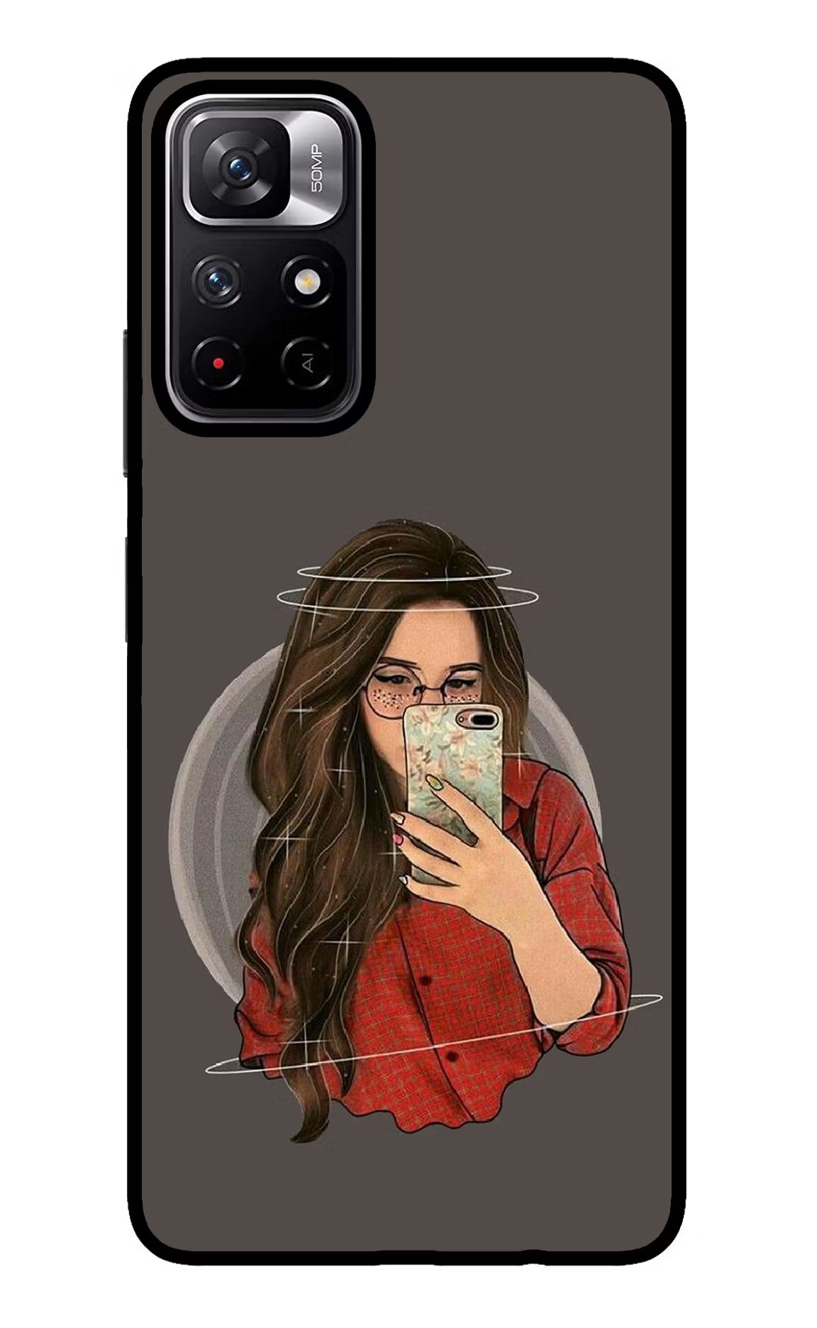 Selfie Queen Redmi Note 11T 5G Back Cover - Selfie Queen Redmi Note 11T 5G Glass Case Back Cover by Casekaro Selfie Queen Redmi Note 11T 5G Glass Case Back Cover by Casekaro