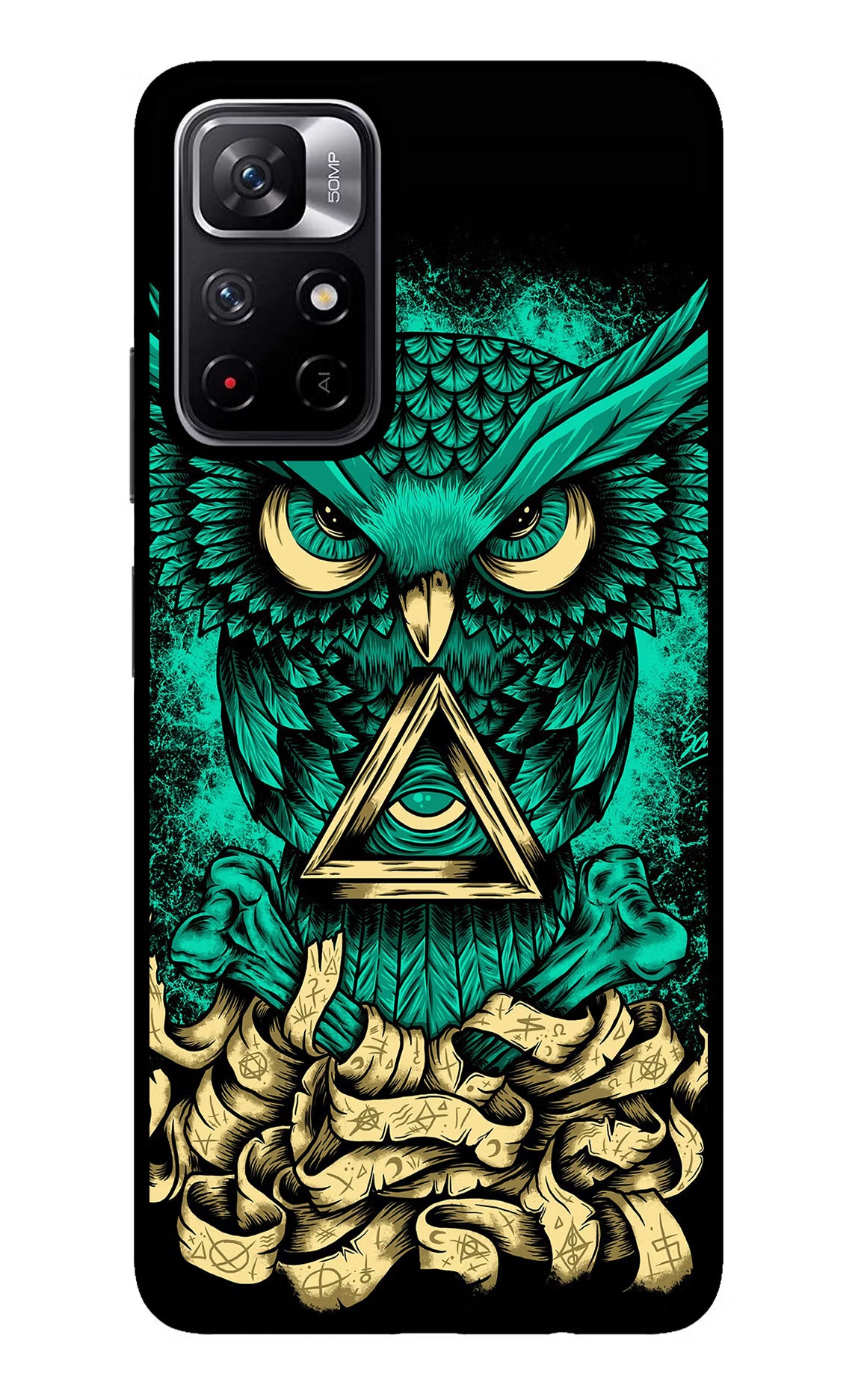 Green Owl Redmi Note 11T 5G Glass Case - Green Owl Redmi Note 11T 5G Glass Case Green Owl Redmi Note 11T 5G Glass Case