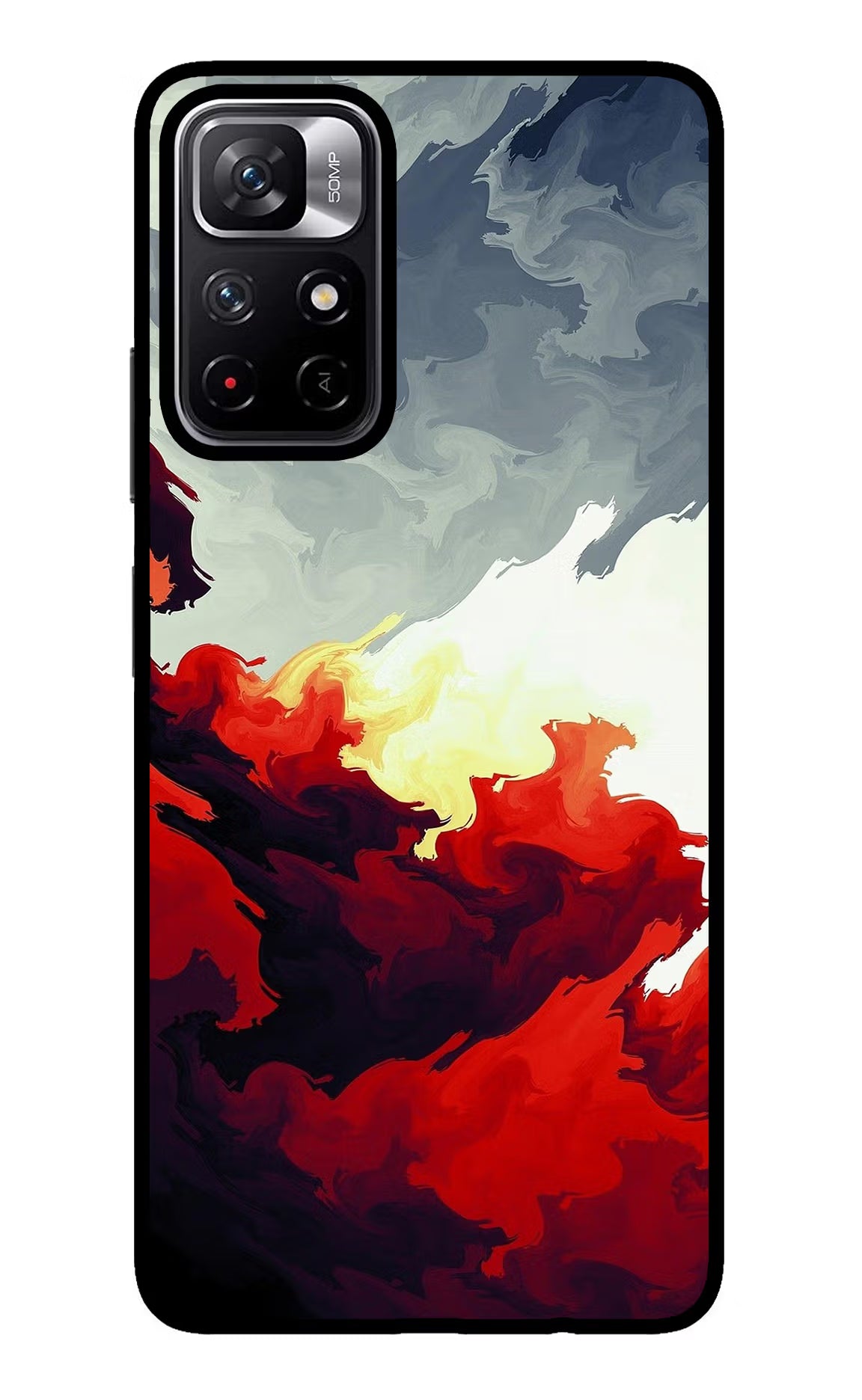 Fire Cloud Redmi Note 11T 5G Glass Case - Fire Cloud Redmi Note 11T 5G Glass Case Fire Cloud Redmi Note 11T 5G Glass Case