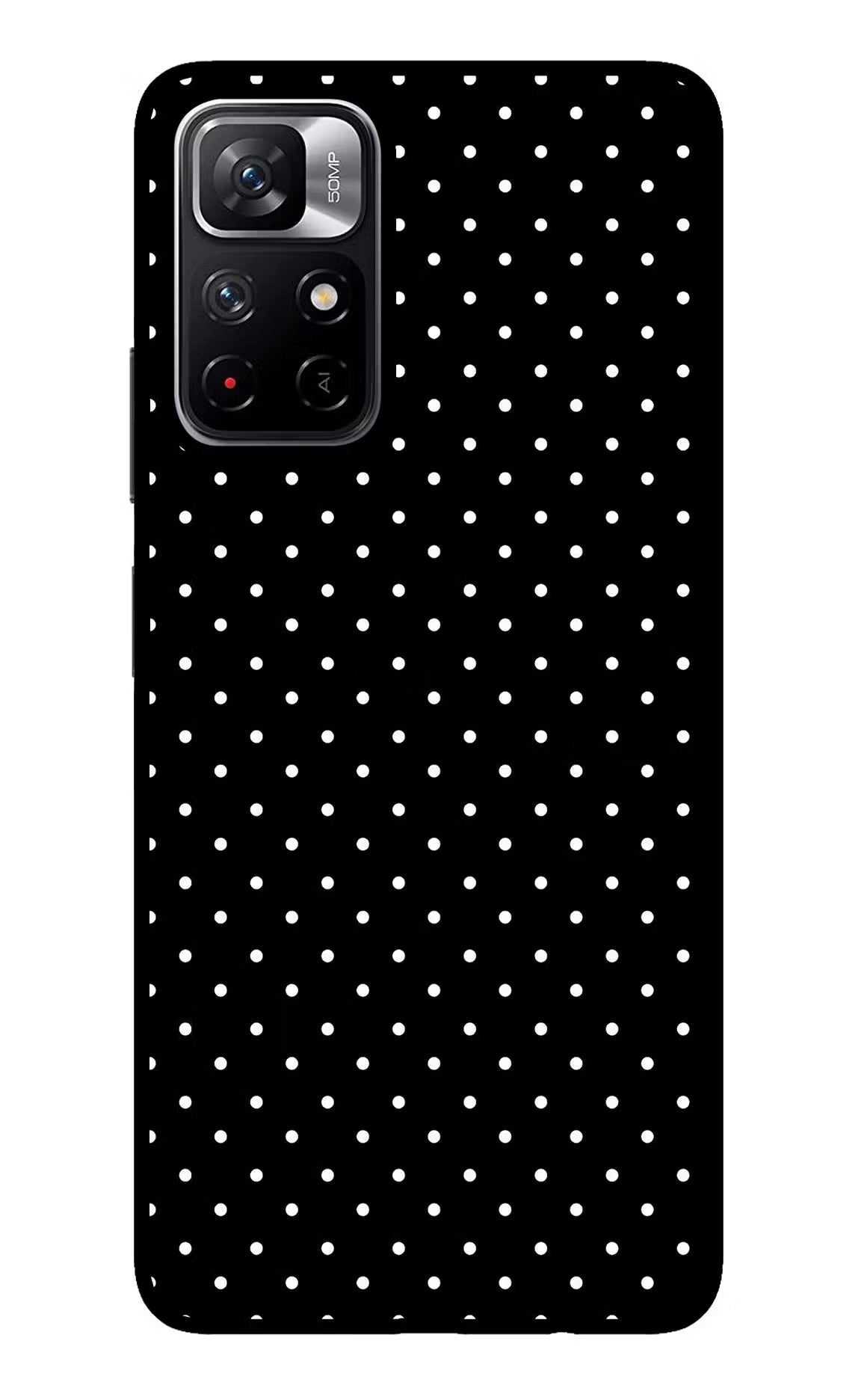 White Dots Redmi Note 11T 5G Back Cover - White Dots Redmi Note 11T 5G Glass Case Back Cover by Casekaro White Dots Redmi Note 11T 5G Glass Case Back Cover by Casekaro