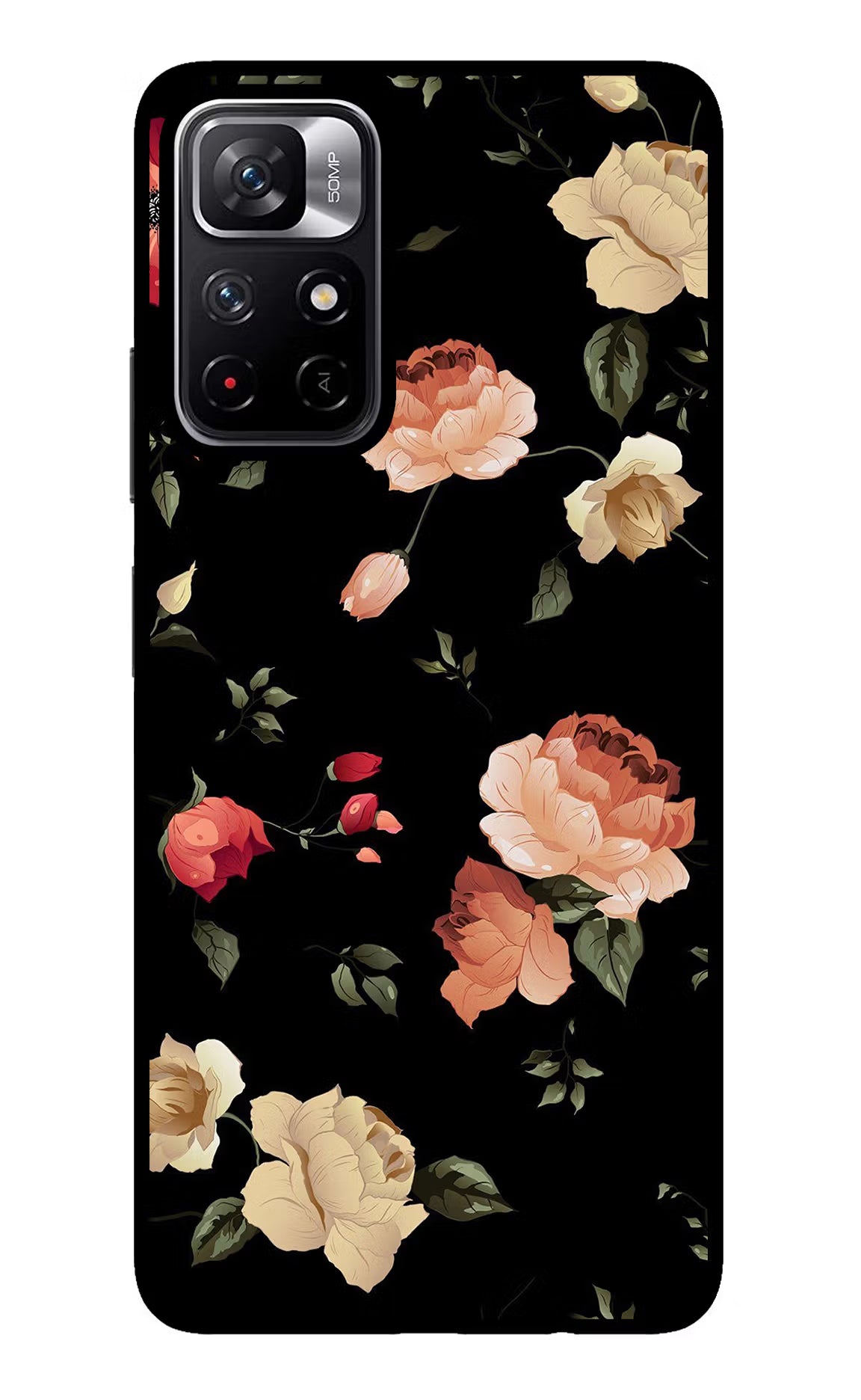 Flowers Redmi Note 11T 5G Glass Case - Flowers Redmi Note 11T 5G Glass Case Flowers Redmi Note 11T 5G Glass Case