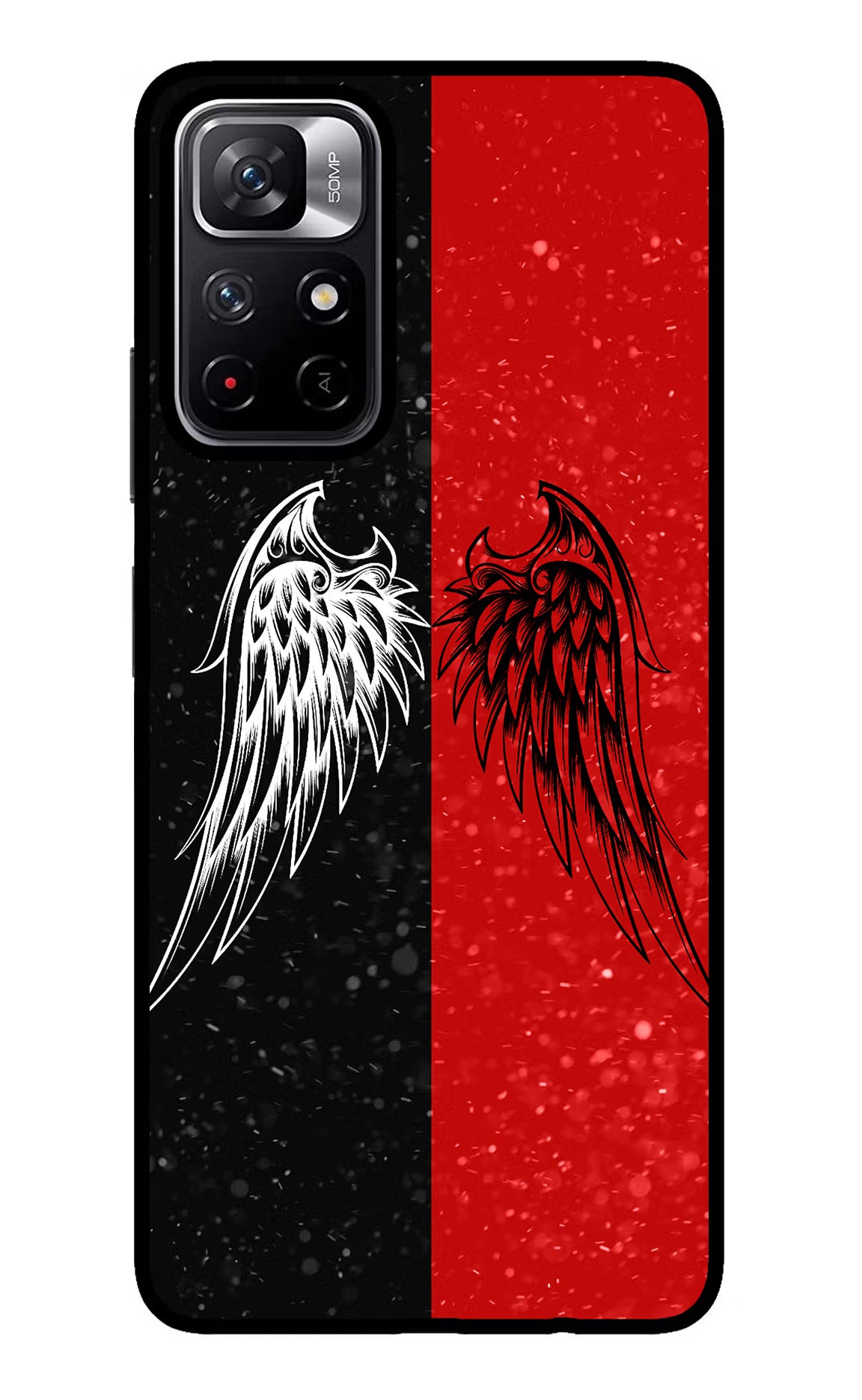 Wings Redmi Note 11T 5G Back Cover - Wings Redmi Note 11T 5G Glass Case Back Cover by Casekaro Wings Redmi Note 11T 5G Glass Case Back Cover by Casekaro