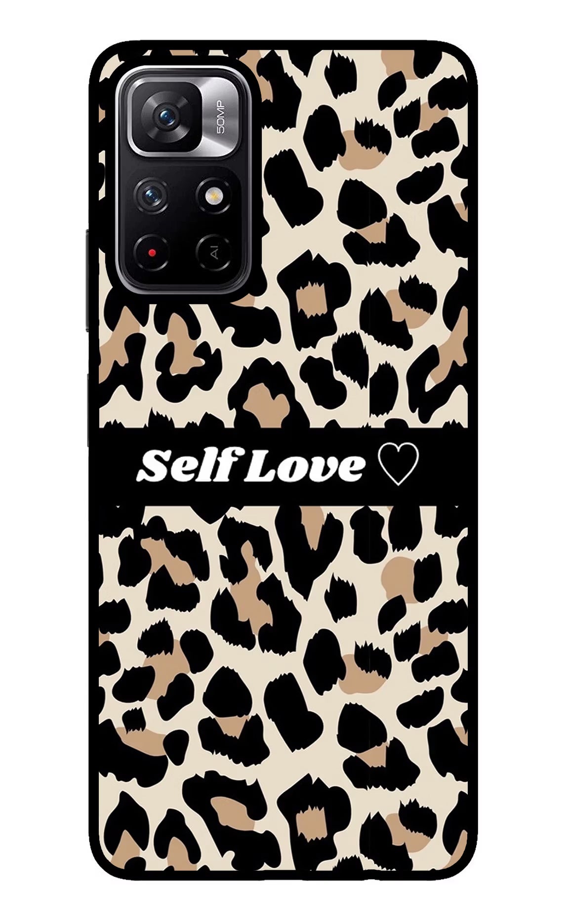 Leopard Print Self Love Redmi Note 11T 5G Glass Case - Leopard Print Self Love Redmi Note 11T 5G Glass Case Leopard Print Self Love Redmi Note 11T 5G Glass Case