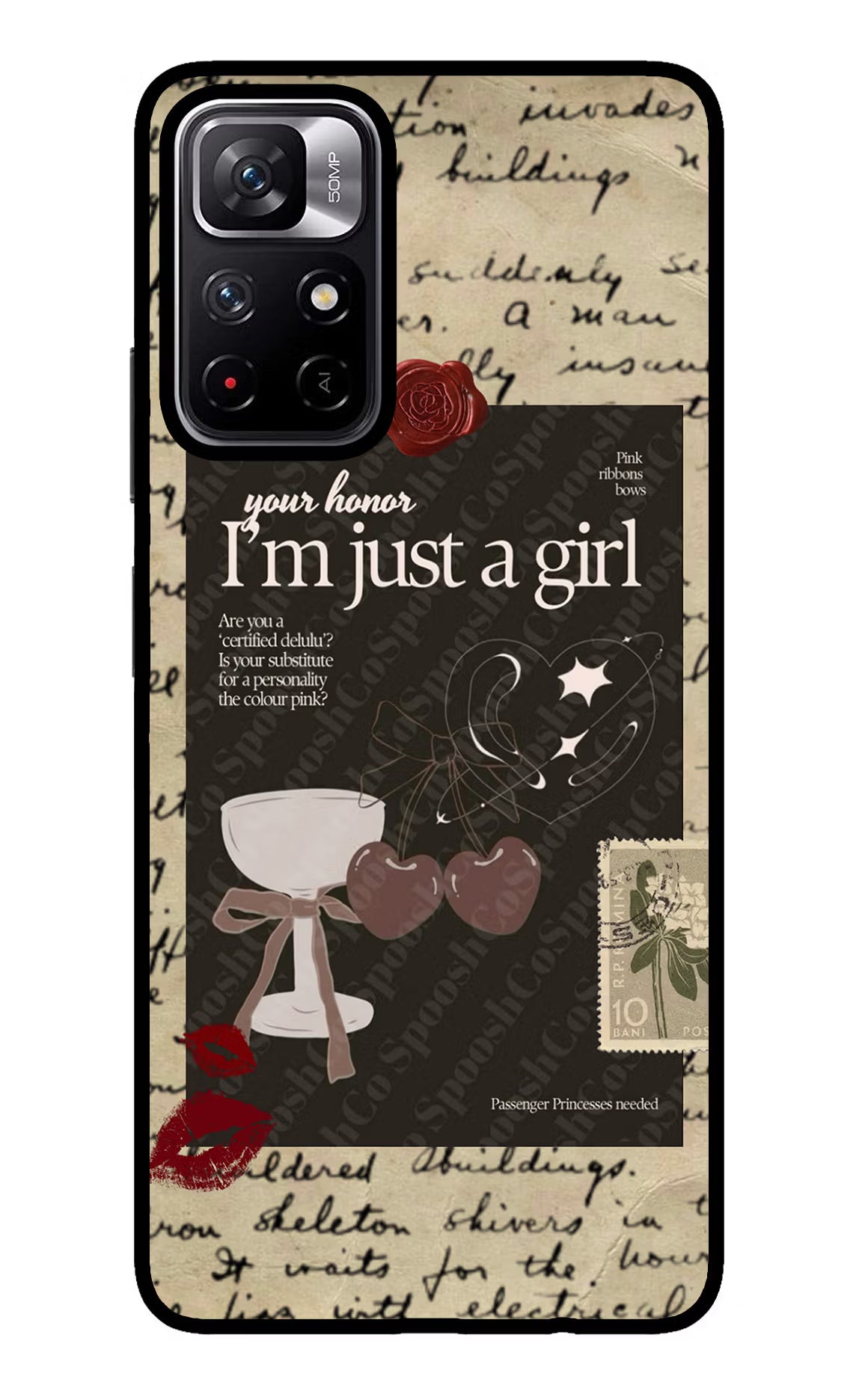 I am just a girl Redmi Note 11T 5G Glass Case - I am just a girl Redmi Note 11T 5G Glass Case I am just a girl Redmi Note 11T 5G Glass Case