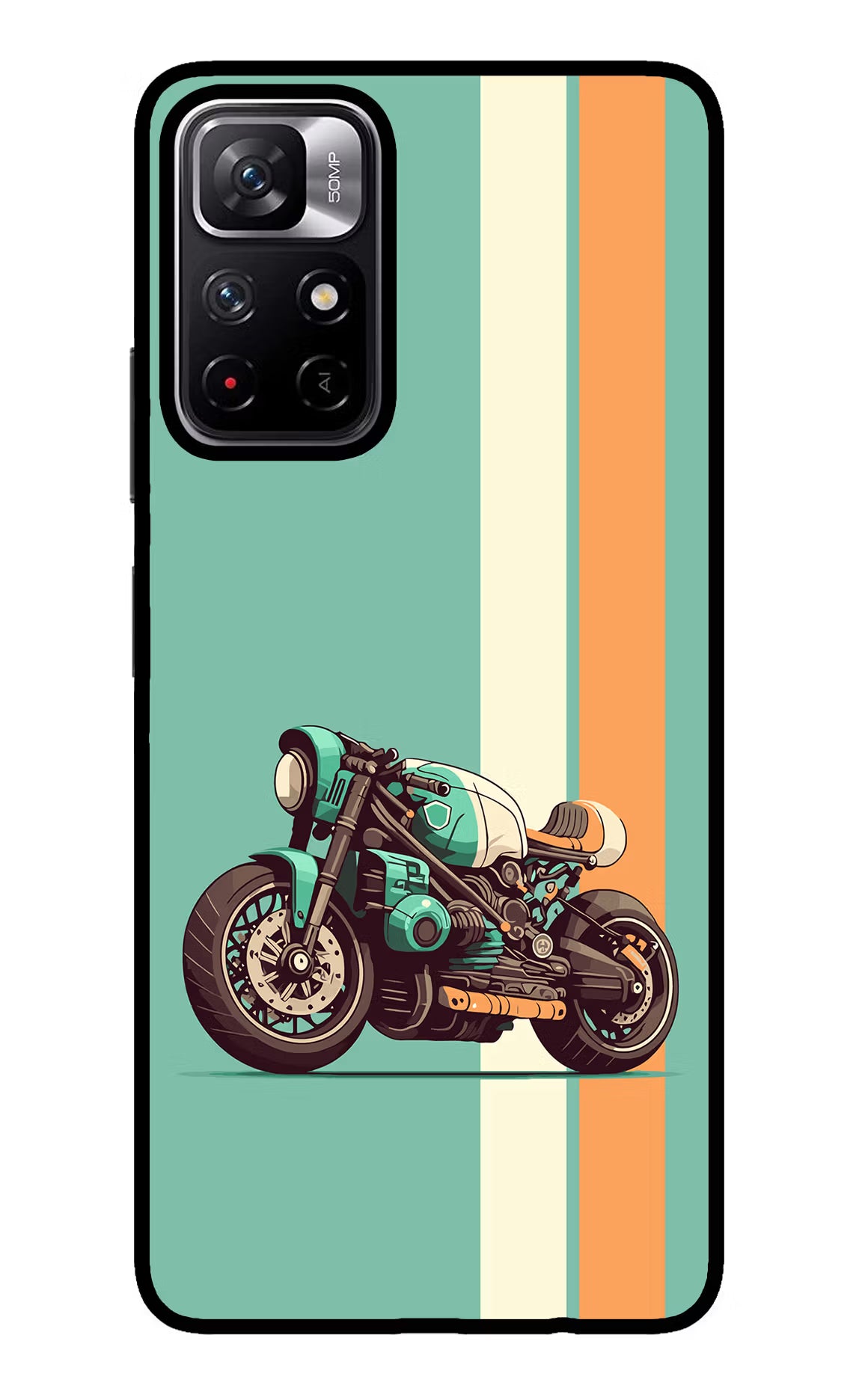 Striped Moto Drift Redmi Note 11T 5G Back Cover - Striped Moto Drift Redmi Note 11T 5G Glass Case Back Cover by Casekaro Striped Moto Drift Redmi Note 11T 5G Glass Case Back Cover by Casekaro