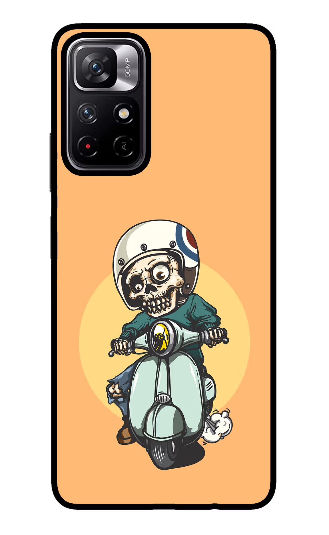 Undead Biker Redmi Note 11T 5G Back Cover - Undead Biker Redmi Note 11T 5G Glass Case Back Cover by Casekaro Undead Biker Redmi Note 11T 5G Glass Case Back Cover by Casekaro