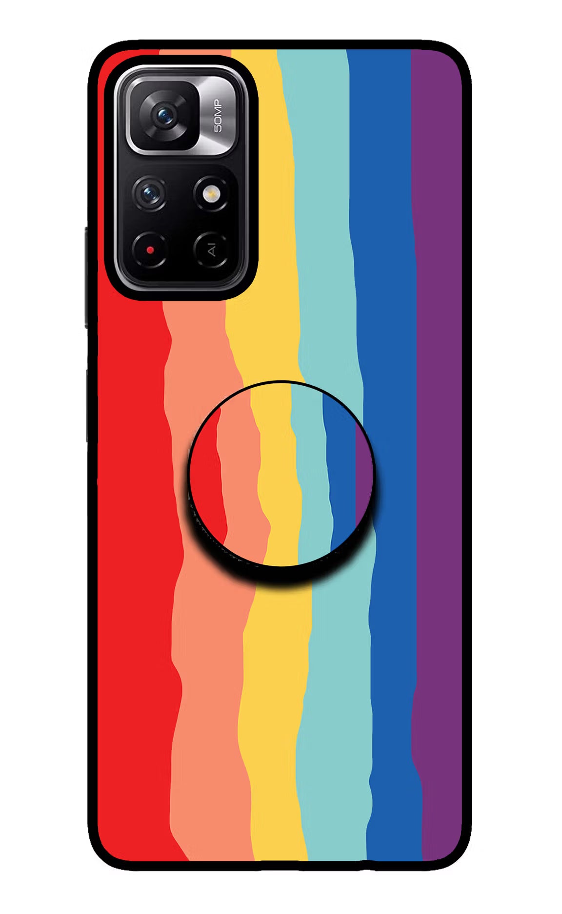 Rainbow Redmi Note 11T 5G Pop Case - Rainbow Redmi Note 11T 5G Pop Case by Casekaro Rainbow Redmi Note 11T 5G Pop Case by Casekaro