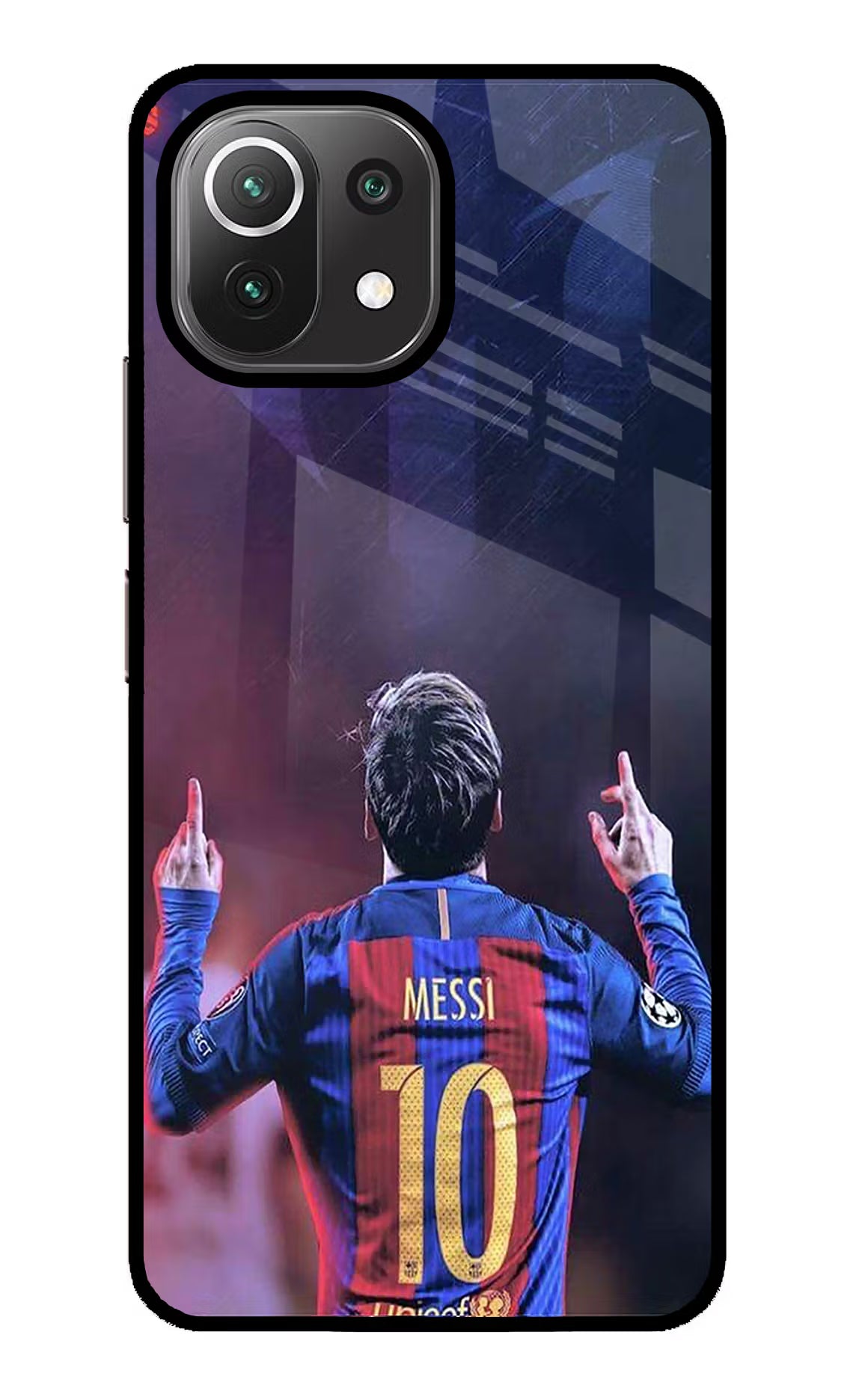Messi Mi 11 Lite NE 5G Back Cover - Messi Mi 11 Lite NE 5G Glass Case Back Cover by Casekaro Messi Mi 11 Lite NE 5G Glass Case Back Cover by Casekaro