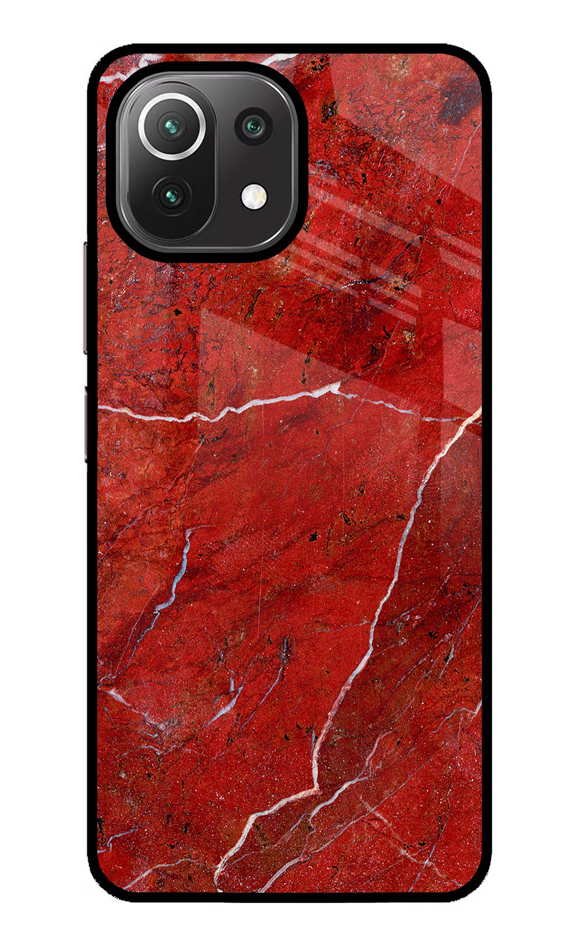 Red Marble Design Mi 11 Lite NE 5G Glass Case - Red Marble Design Mi 11 Lite NE 5G Glass Case Red Marble Design Mi 11 Lite NE 5G Glass Case