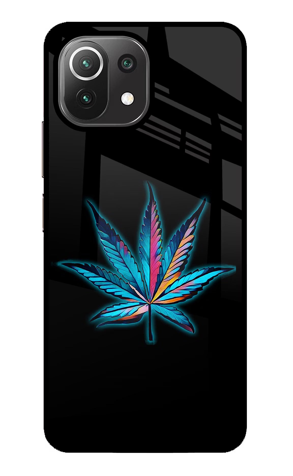 Weed Mi 11 Lite NE 5G Back Cover - Weed Mi 11 Lite NE 5G Glass Case Back Cover by Casekaro Weed Mi 11 Lite NE 5G Glass Case Back Cover by Casekaro