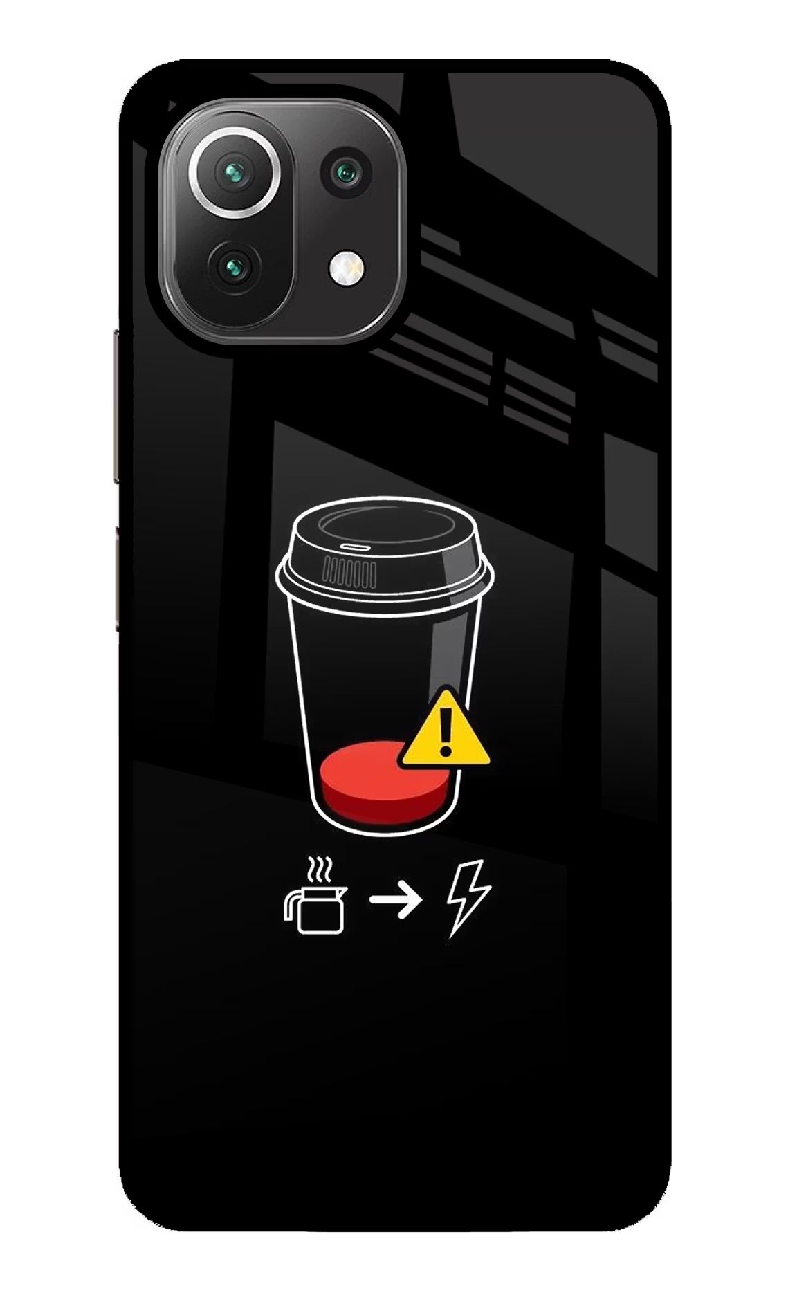 Coffee Mi 11 Lite NE 5G Back Cover - Coffee Mi 11 Lite NE 5G Glass Case Back Cover by Casekaro Coffee Mi 11 Lite NE 5G Glass Case Back Cover by Casekaro
