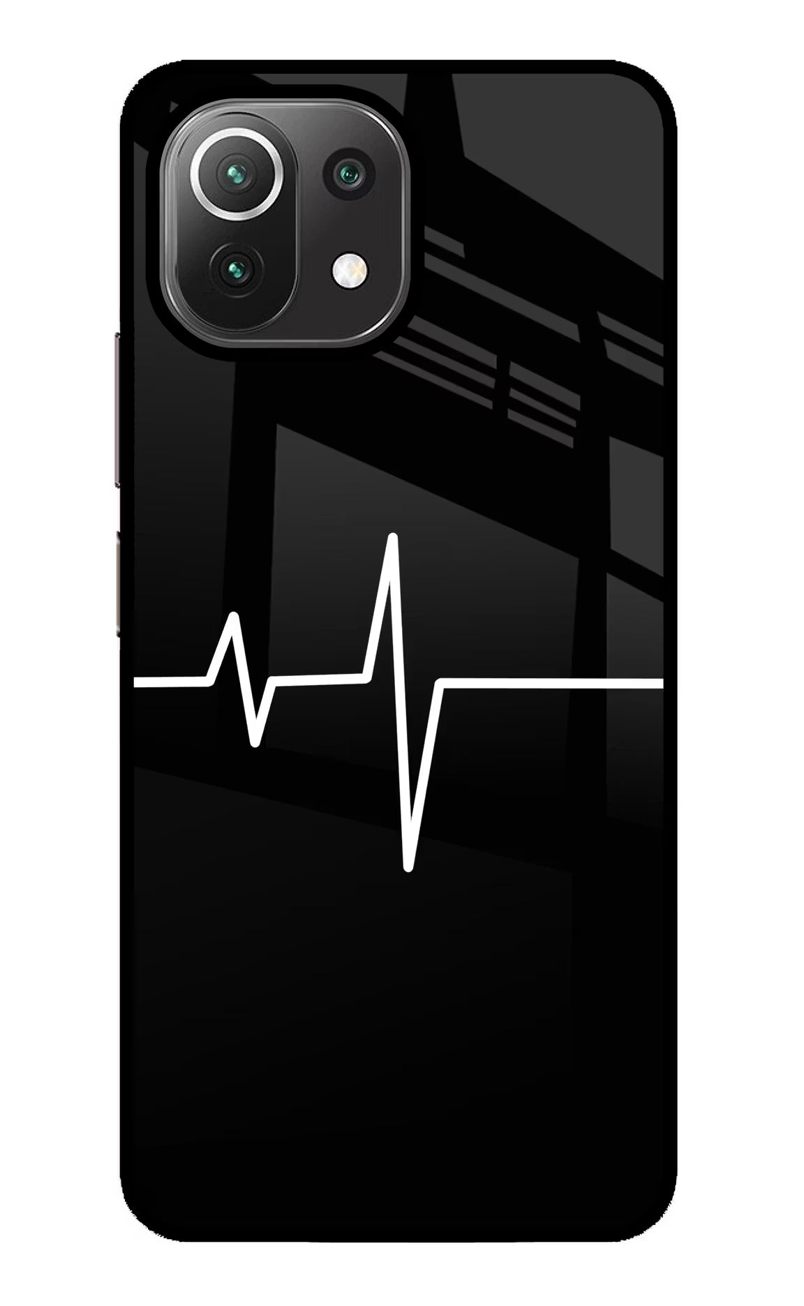Heart Beats Mi 11 Lite NE 5G Back Cover - Heart Beats Mi 11 Lite NE 5G Glass Case Back Cover by Casekaro Heart Beats Mi 11 Lite NE 5G Glass Case Back Cover by Casekaro