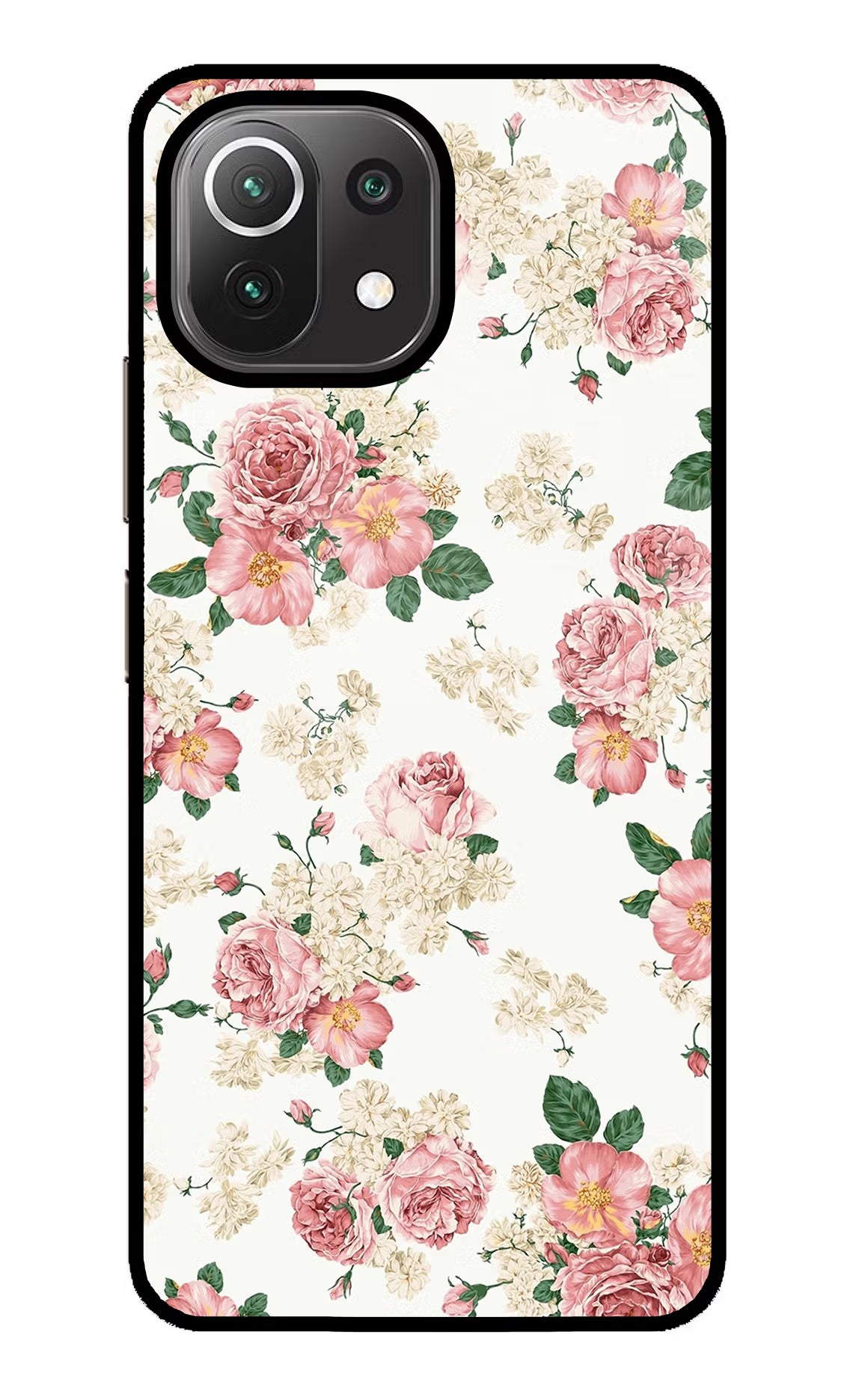 Flowers Mi 11 Lite NE 5G Back Cover - Flowers Mi 11 Lite NE 5G Glass Case Back Cover by Casekaro Flowers Mi 11 Lite NE 5G Glass Case Back Cover by Casekaro