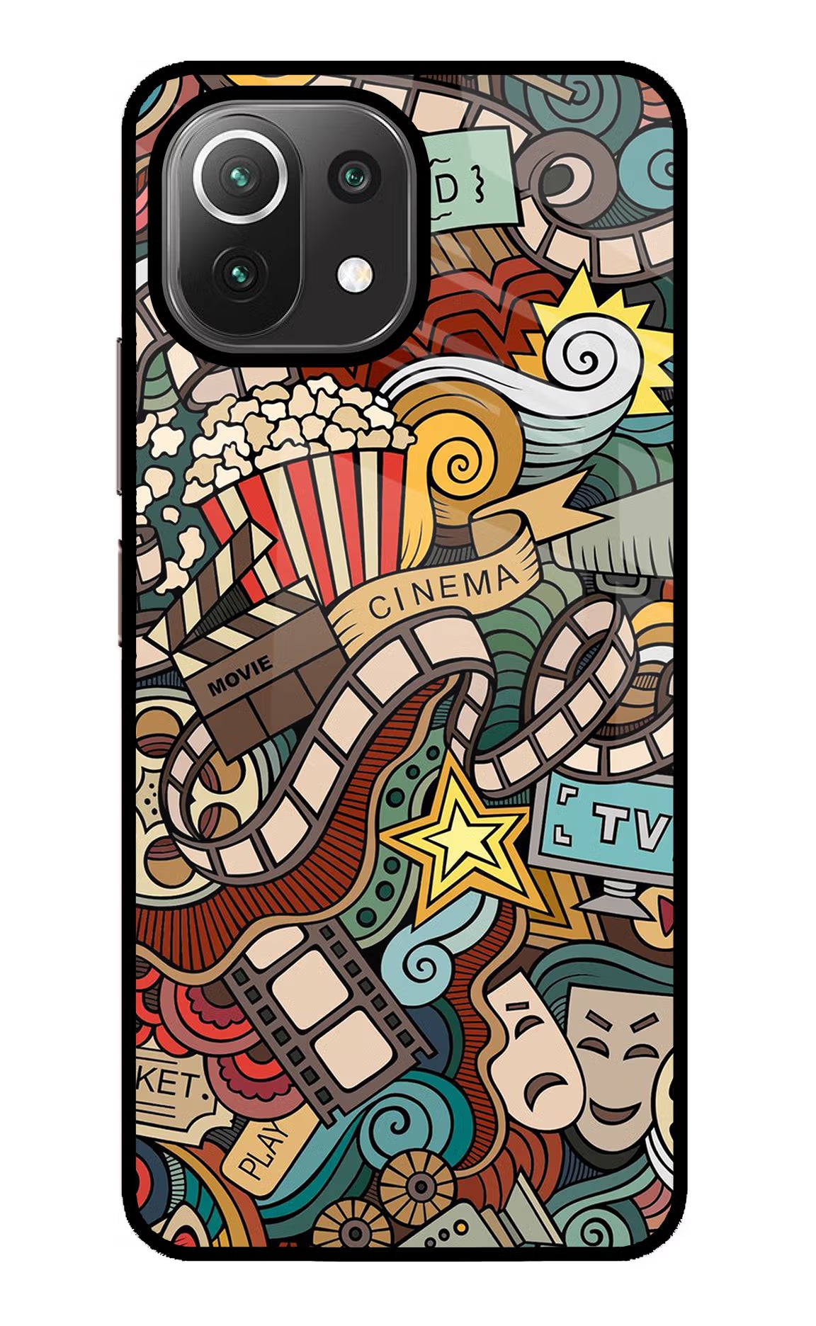 Cinema Abstract Mi 11 Lite NE 5G Back Cover - Cinema Abstract Mi 11 Lite NE 5G Glass Case Back Cover by Casekaro Cinema Abstract Mi 11 Lite NE 5G Glass Case Back Cover by Casekaro