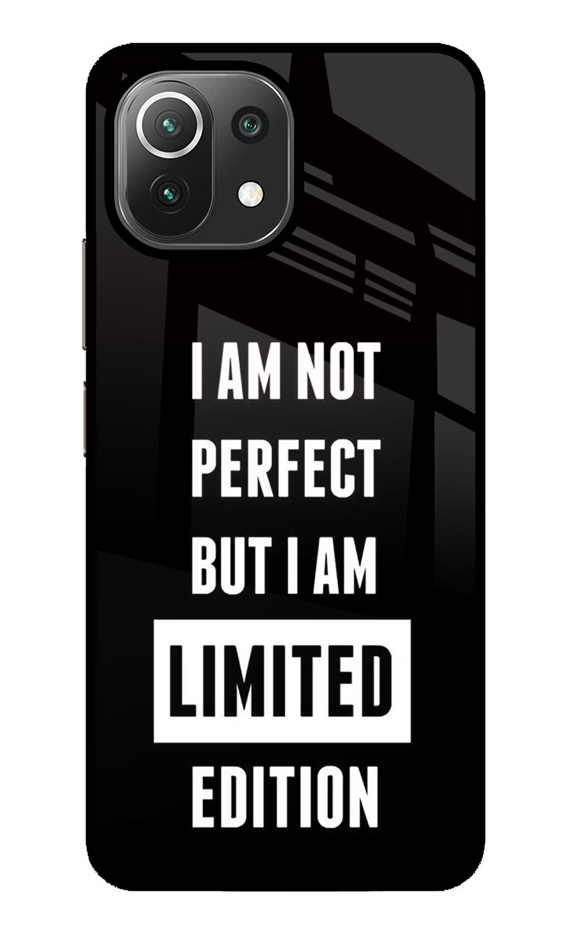 I Am Not Perfect But I Am Limited Edition Mi 11 Lite NE 5G Back Cover - I Am Not Perfect But I Am Limited Edition Mi 11 Lite NE 5G Glass Case Back Cover by Casekaro I Am Not Perfect But I Am Limited Edition Mi 11 Lite NE 5G Glass Case Back Cover by Casekaro