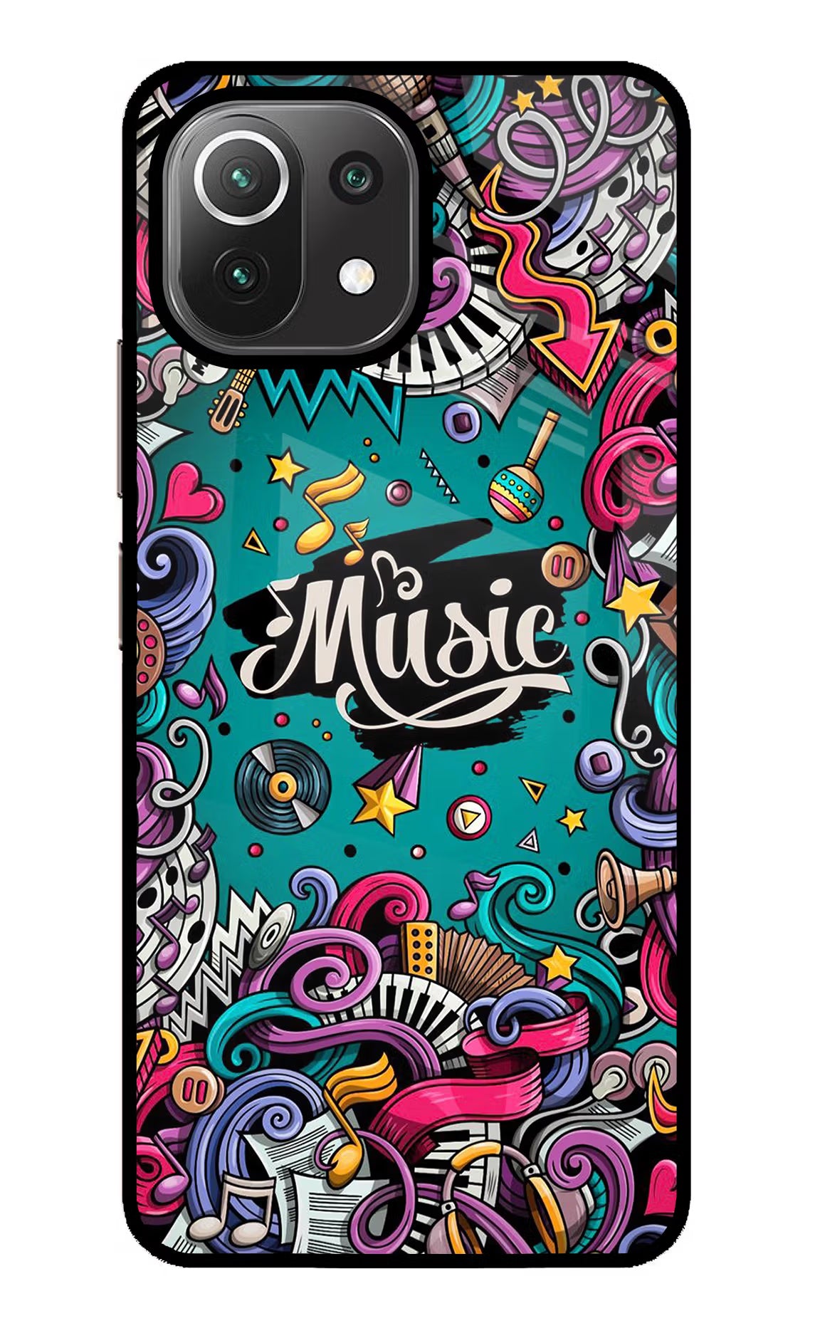 Music Graffiti Mi 11 Lite NE 5G Glass Case - Music Graffiti Mi 11 Lite NE 5G Glass Case Music Graffiti Mi 11 Lite NE 5G Glass Case