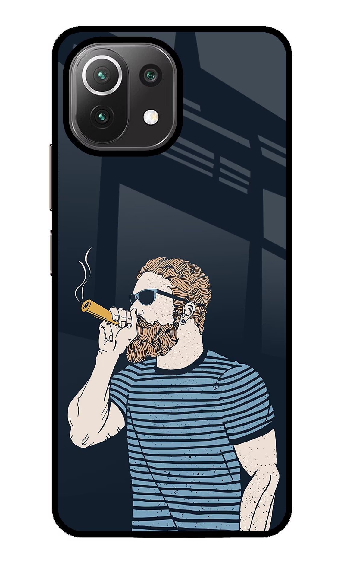 Smoking Mi 11 Lite NE 5G Back Cover - Smoking Mi 11 Lite NE 5G Glass Case Back Cover by Casekaro Smoking Mi 11 Lite NE 5G Glass Case Back Cover by Casekaro